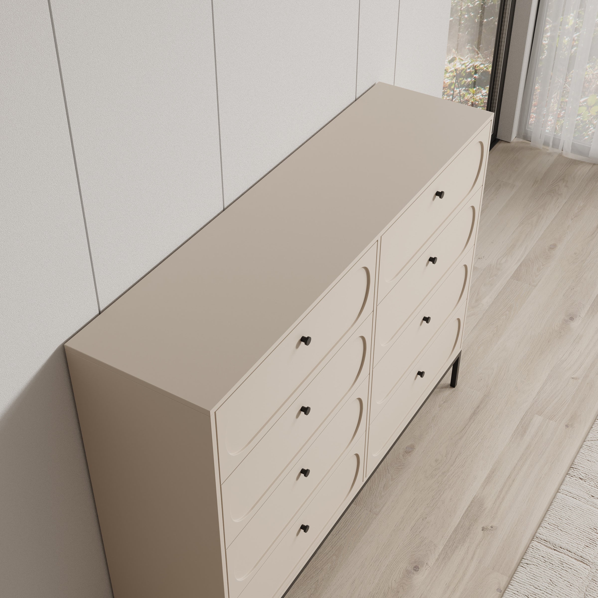 Montserrat - Ladekast met 8 lades - Beige - 150x40x115 cm