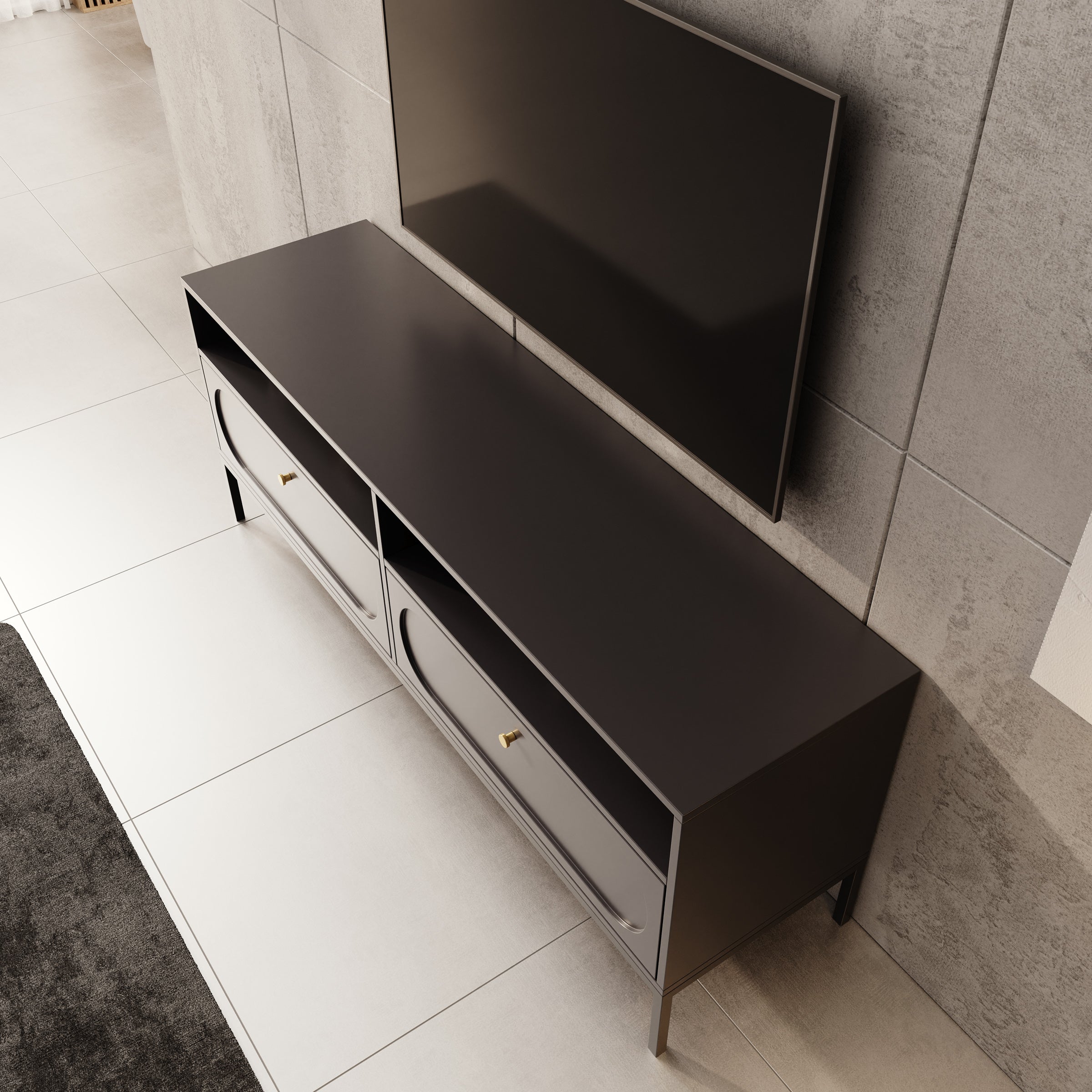 Montserrat - TV-Meubel - Zwart - 150x40x60 cm