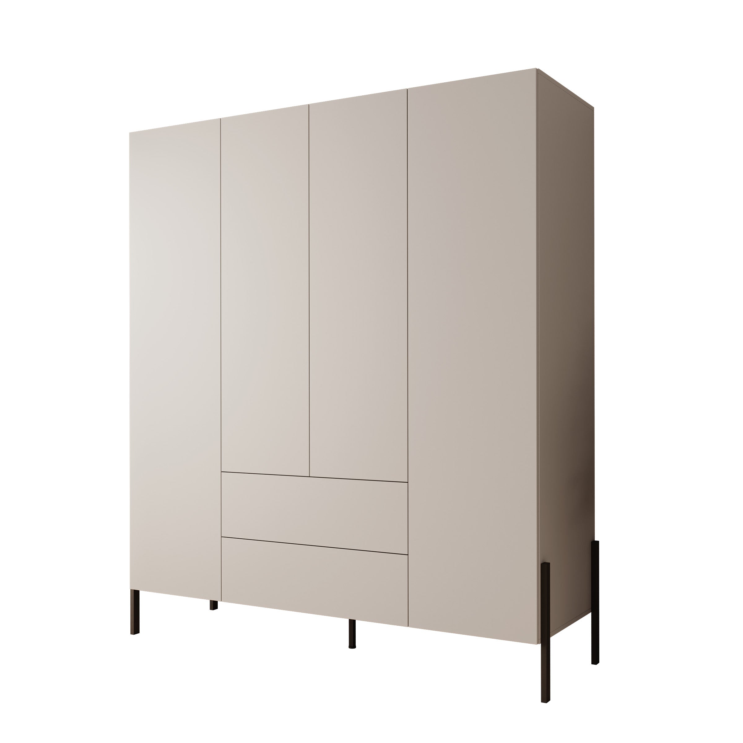 Monvero - Kledingkast 4-deurs - Beige - 184x60x210 cm