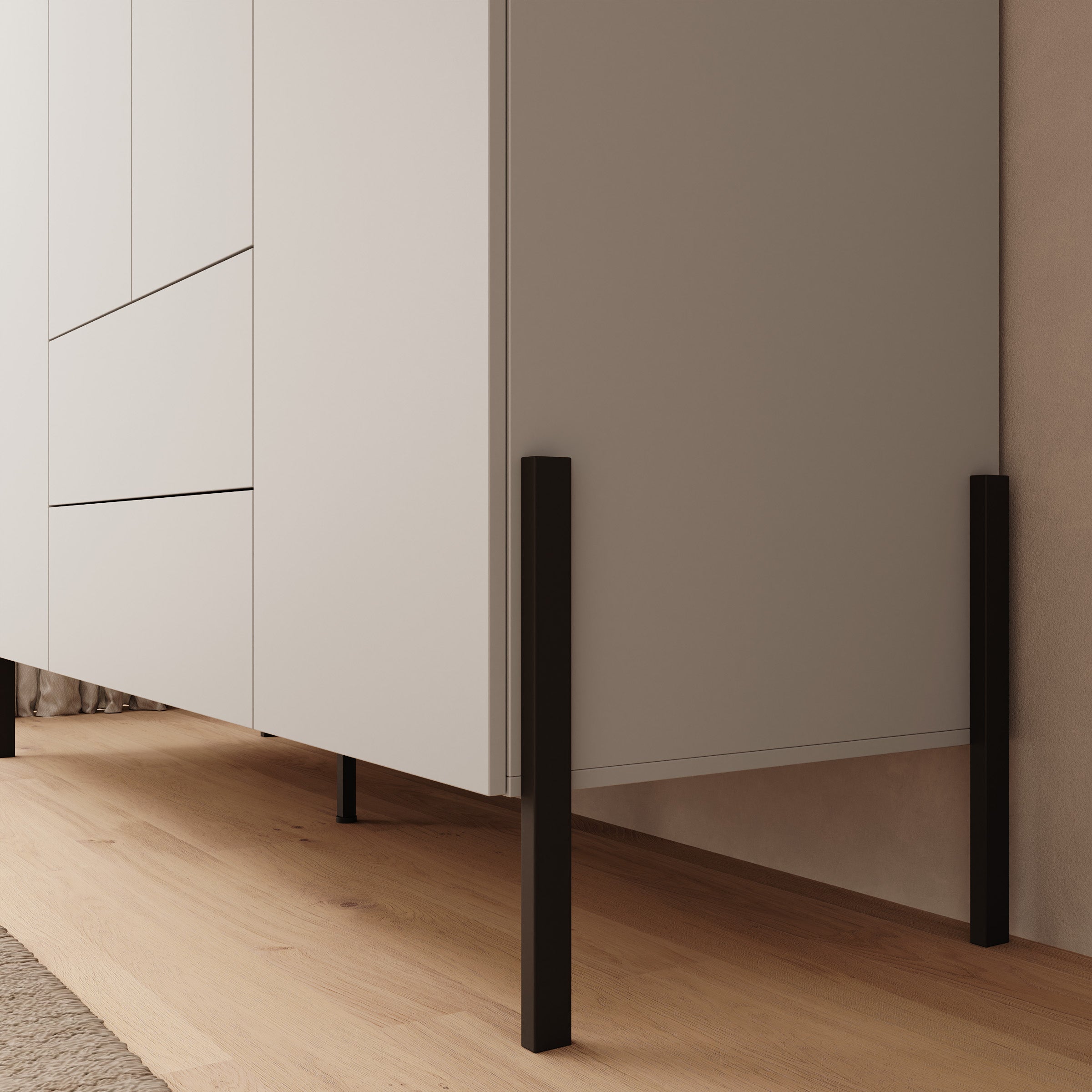 Monvero - Kledingkast 4-deurs - Beige - 184x60x210 cm
