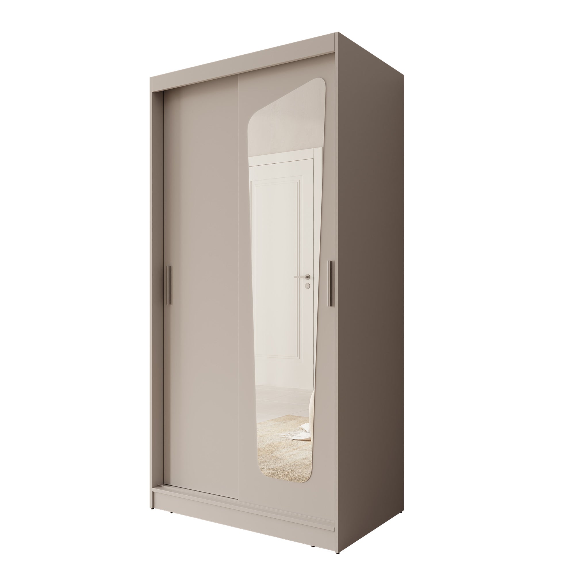 Moyo - Kledingkast met 2 schuifdeuren - Beige - 100x62x200 cm