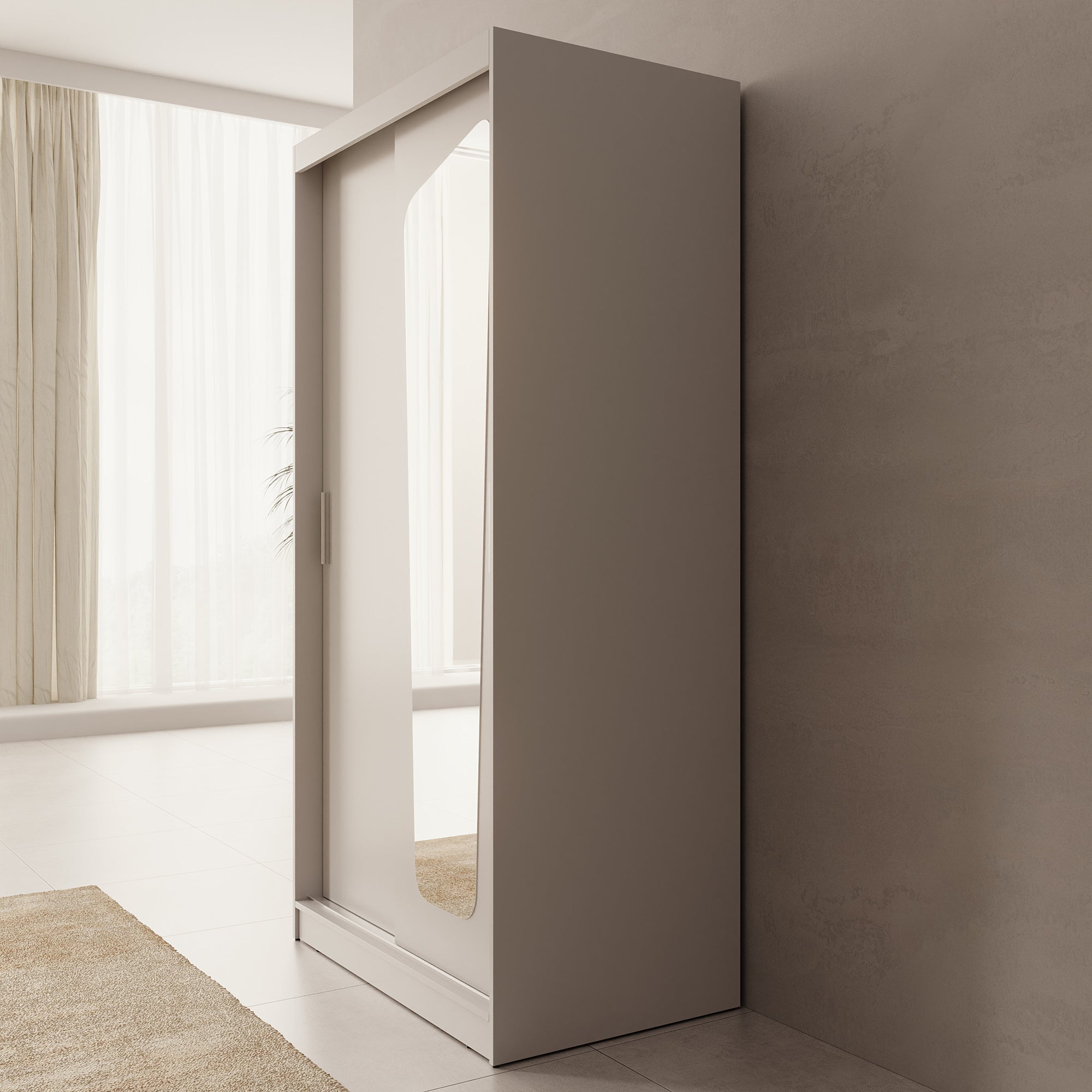Moyo - Kledingkast met 2 schuifdeuren - Beige - 100x62x200 cm