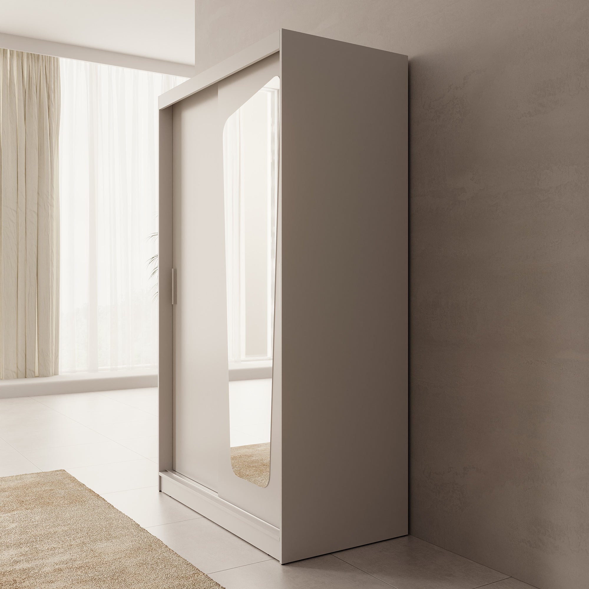 Moyo - Kledingkast met 2 schuifdeuren - Beige - 120x62x200 cm