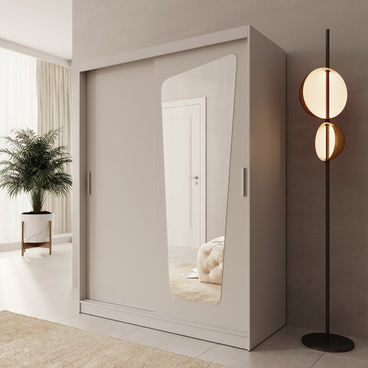 Moyo - Kledingkast met 2 schuifdeuren - Beige - 150x62x200 cm