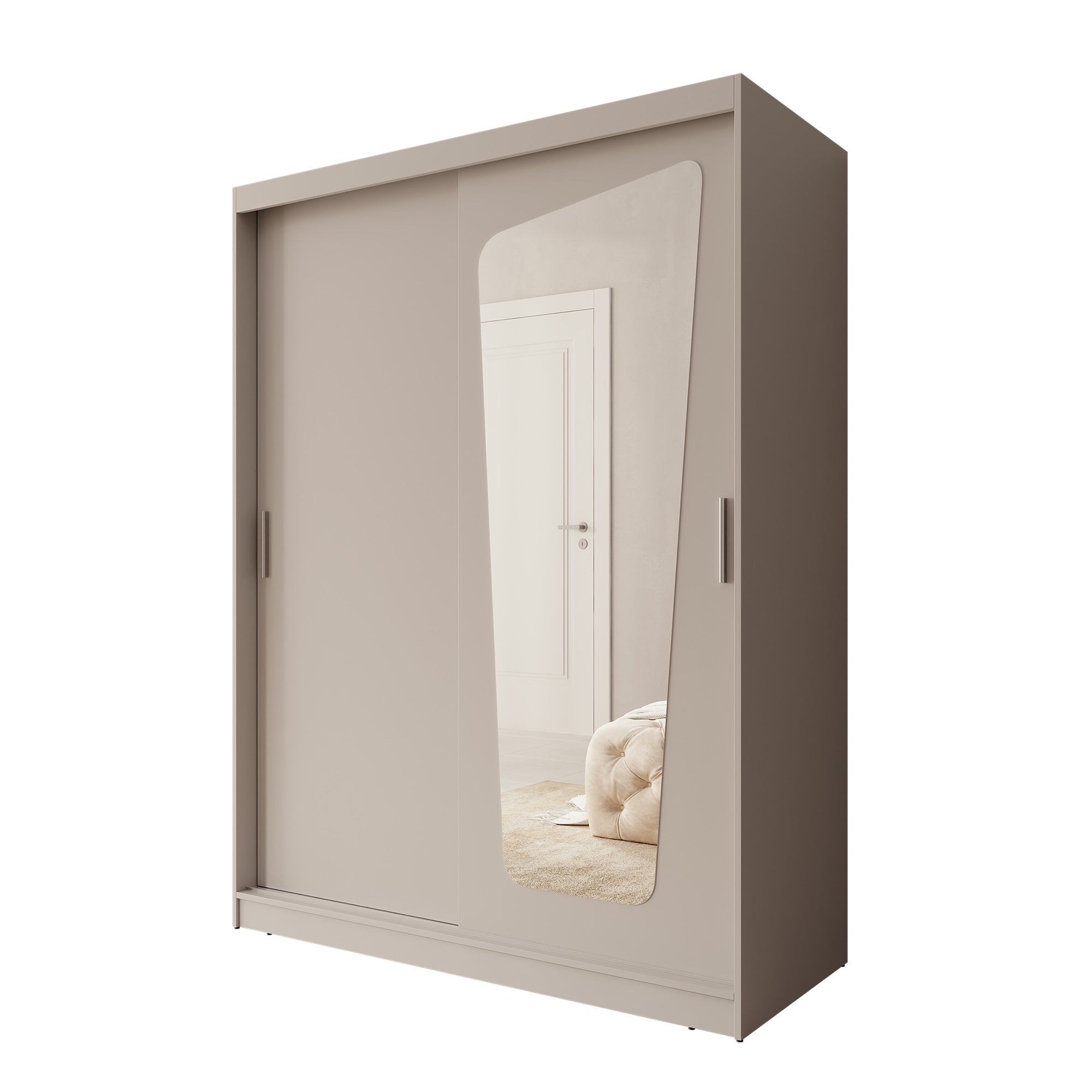 Moyo - Kledingkast met 2 schuifdeuren - Beige - 150x62x200 cm