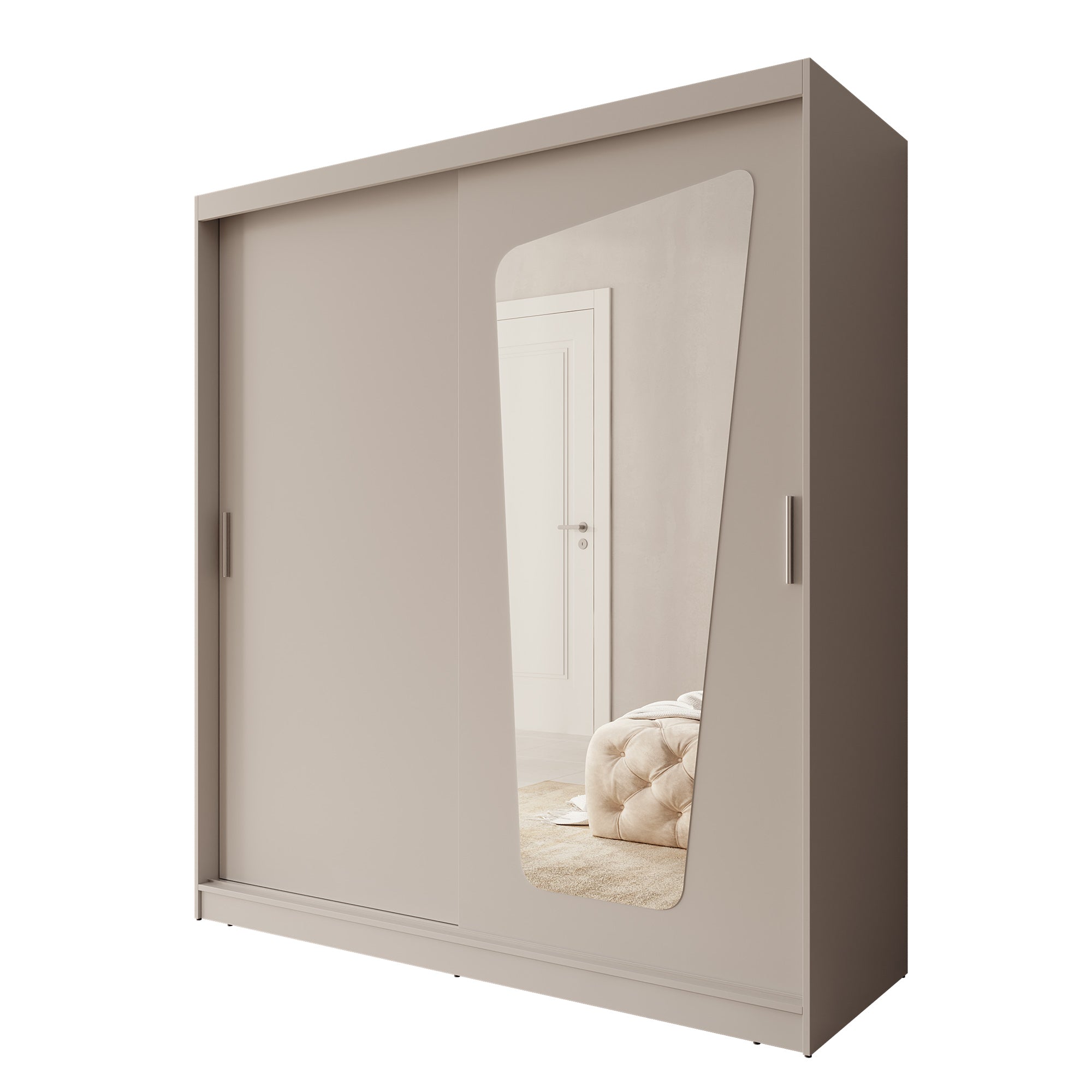 Moyo - Kledingkast met 2 schuifdeuren - Beige - 180x62x200 cm
