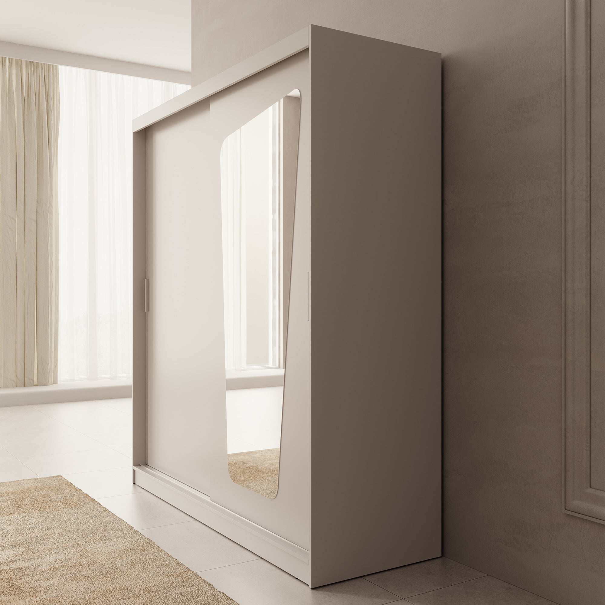 Moyo - Kledingkast met 2 schuifdeuren - Beige - 180x62x200 cm