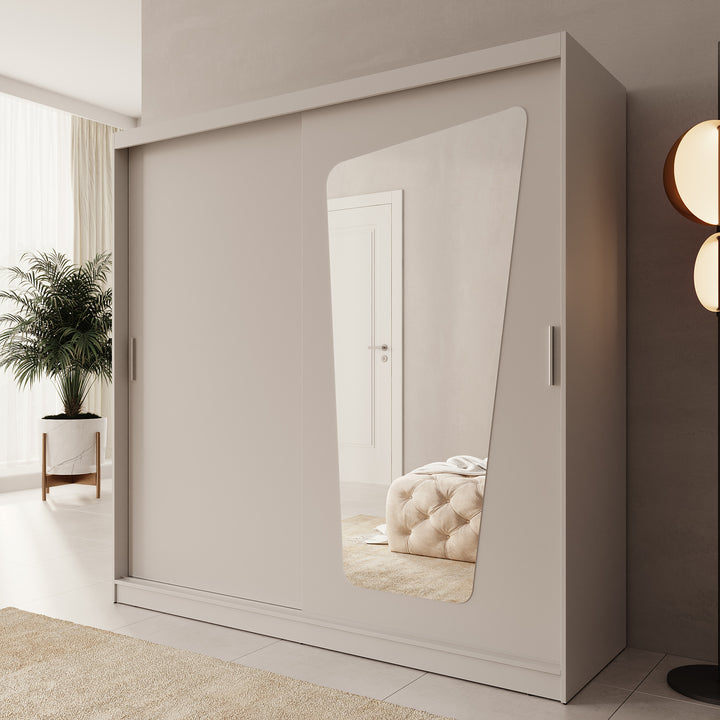 Moyo - Kledingkast met 2 schuifdeuren - Beige - 200x62x200 cm