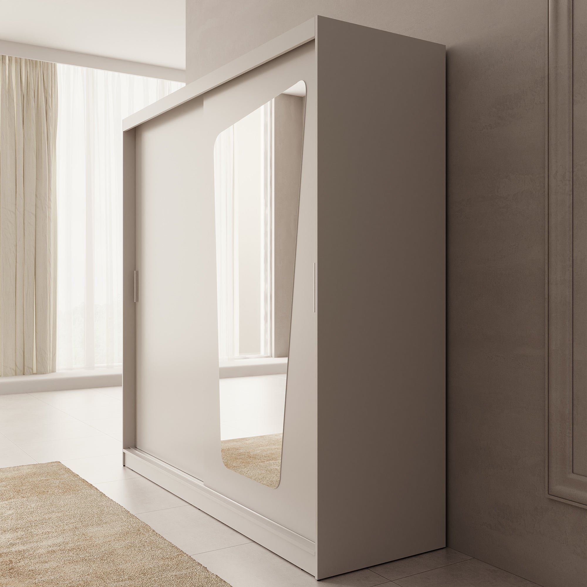 Moyo - Kledingkast met 2 schuifdeuren - Beige - 200x62x200 cm