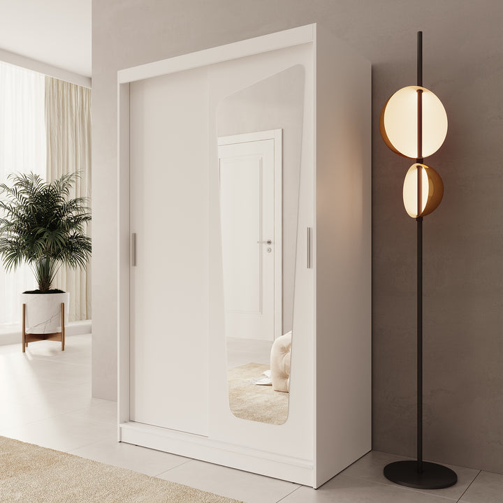 Moyo - Kledingkast met 2 schuifdeuren - Wit - 120x62x200 cm
