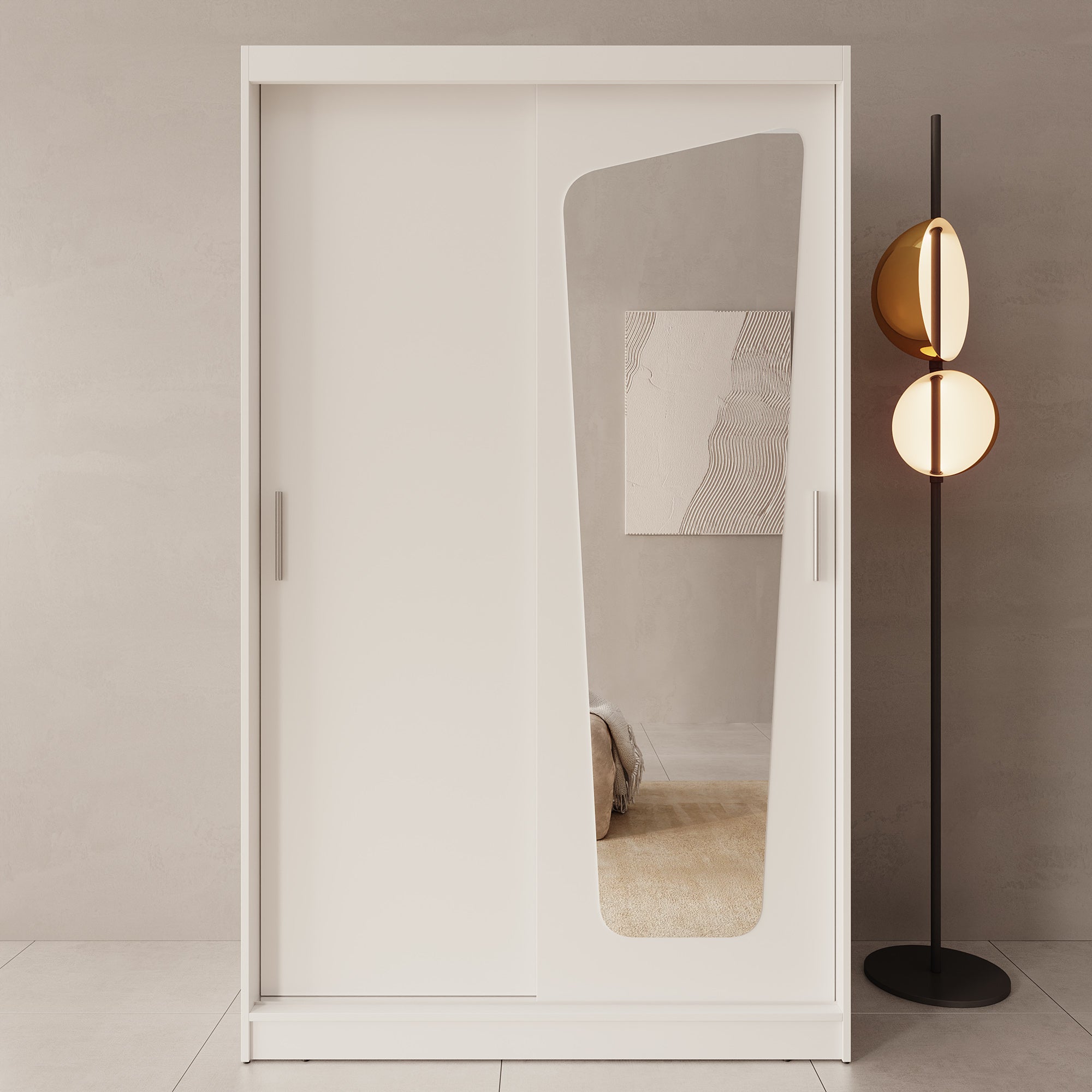 Moyo - Kledingkast met 2 schuifdeuren - Wit - 120x62x200 cm
