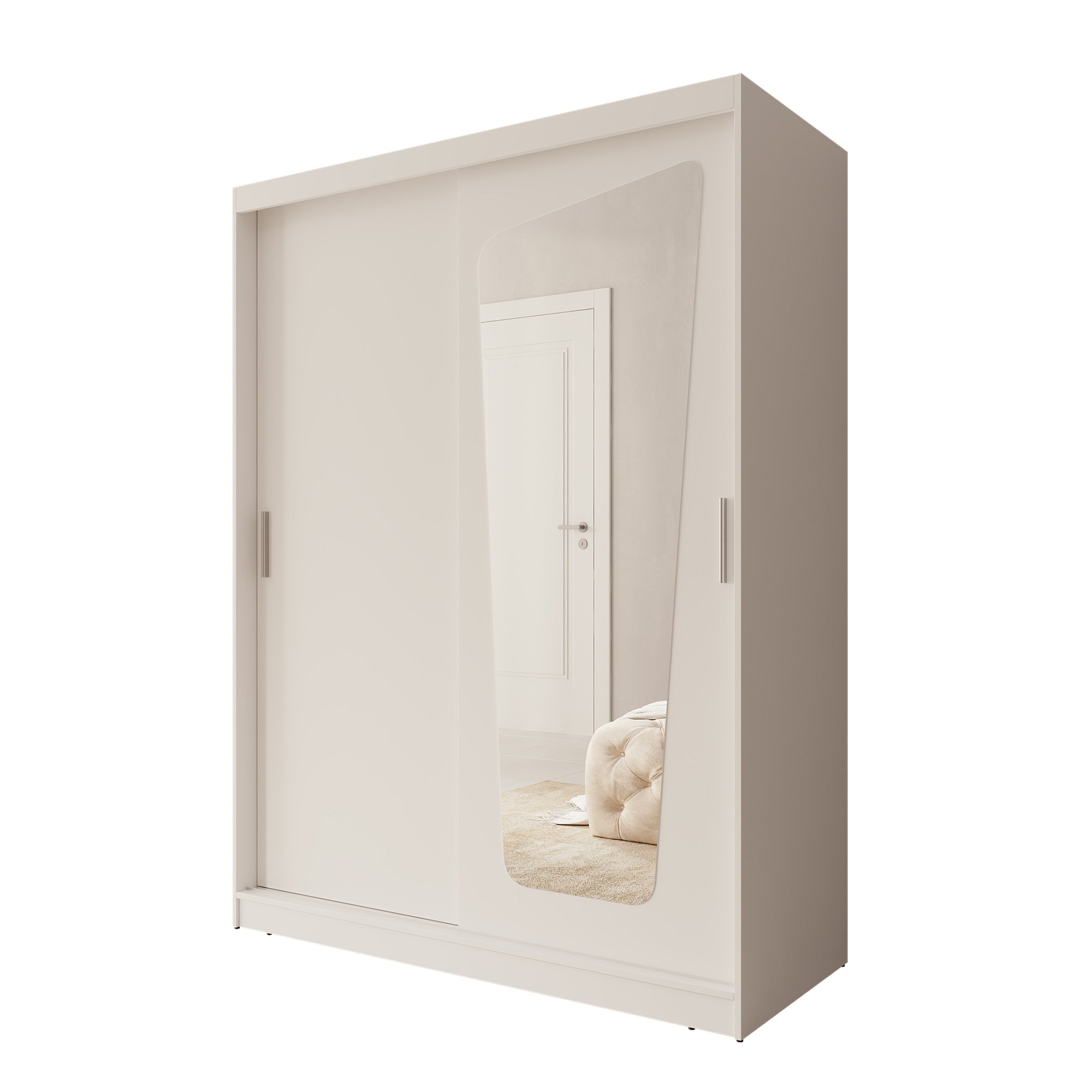 Moyo - Kledingkast met 2 schuifdeuren - Wit - 150x62x200 cm