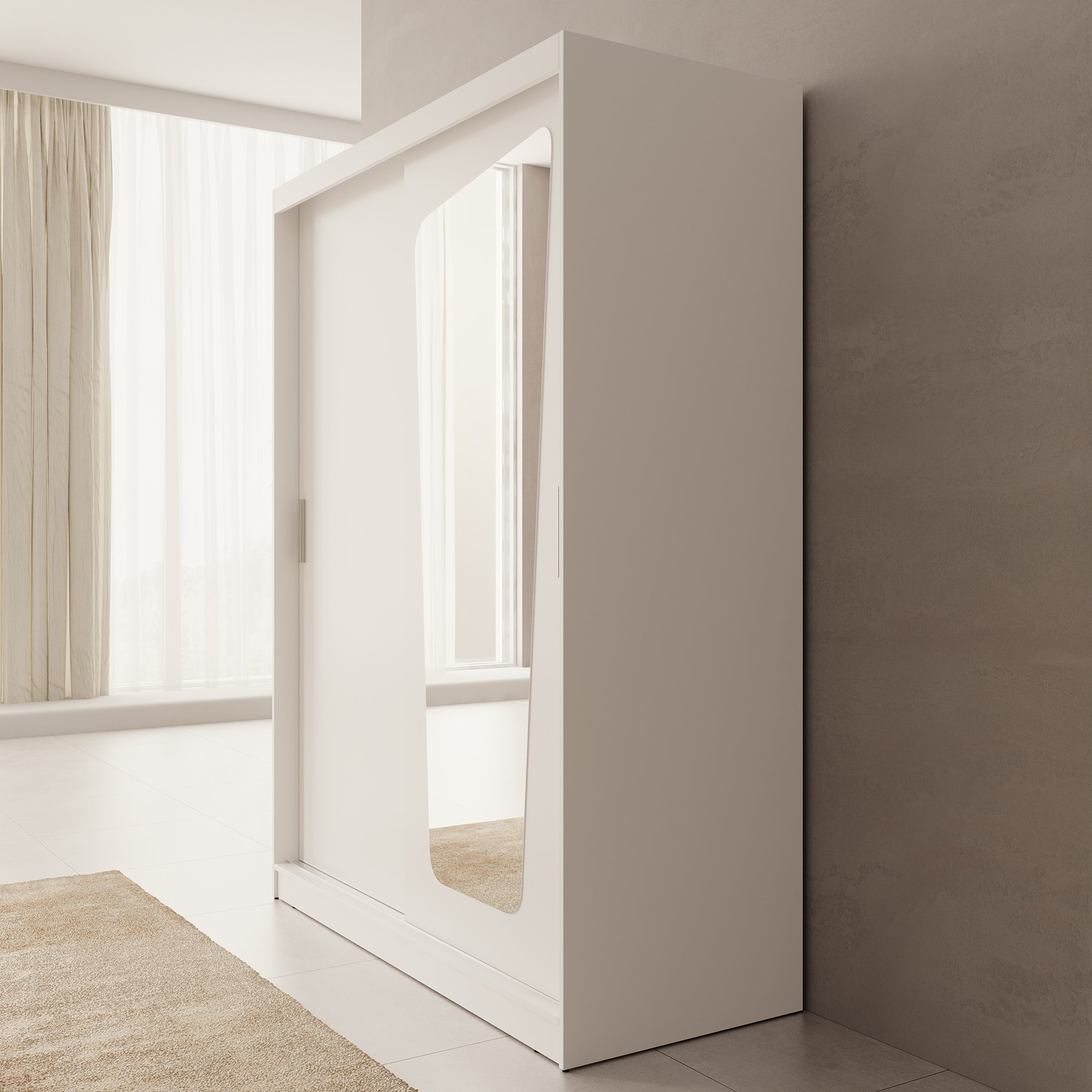 Moyo - Kledingkast met 2 schuifdeuren - Wit - 150x62x200 cm