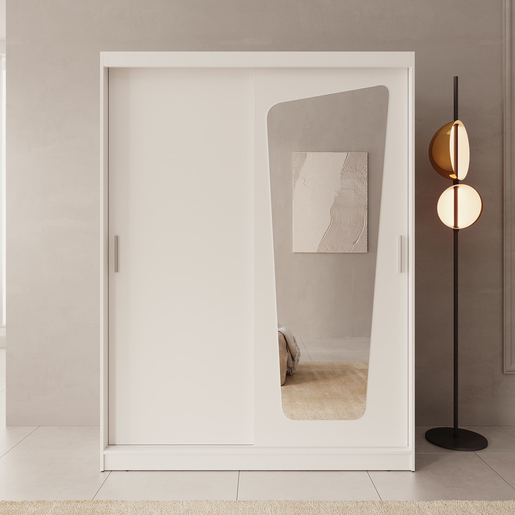Moyo - Kledingkast met 2 schuifdeuren - Wit - 150x62x200 cm