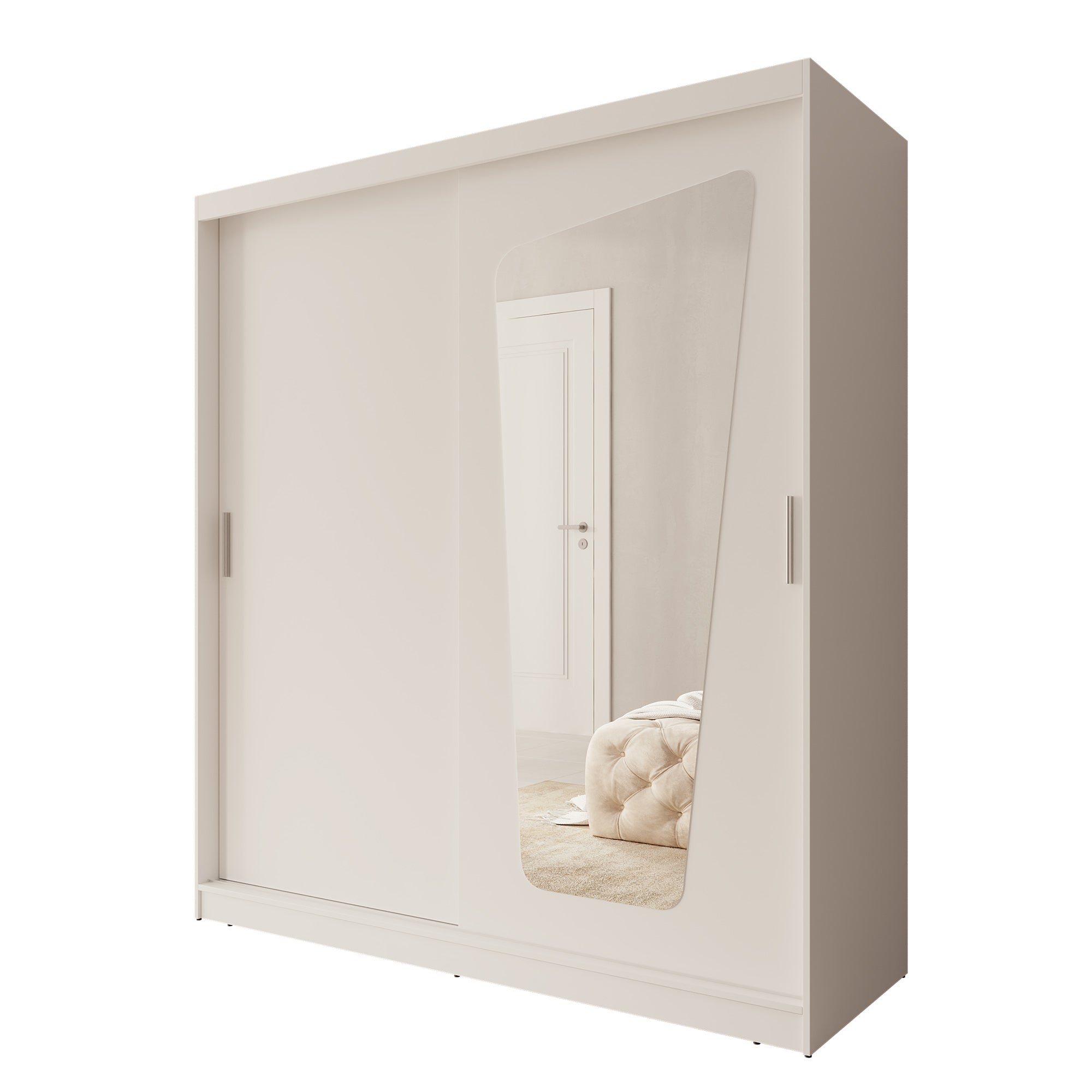 Moyo - Kledingkast met 2 schuifdeuren - Wit - 180x62x200 cm
