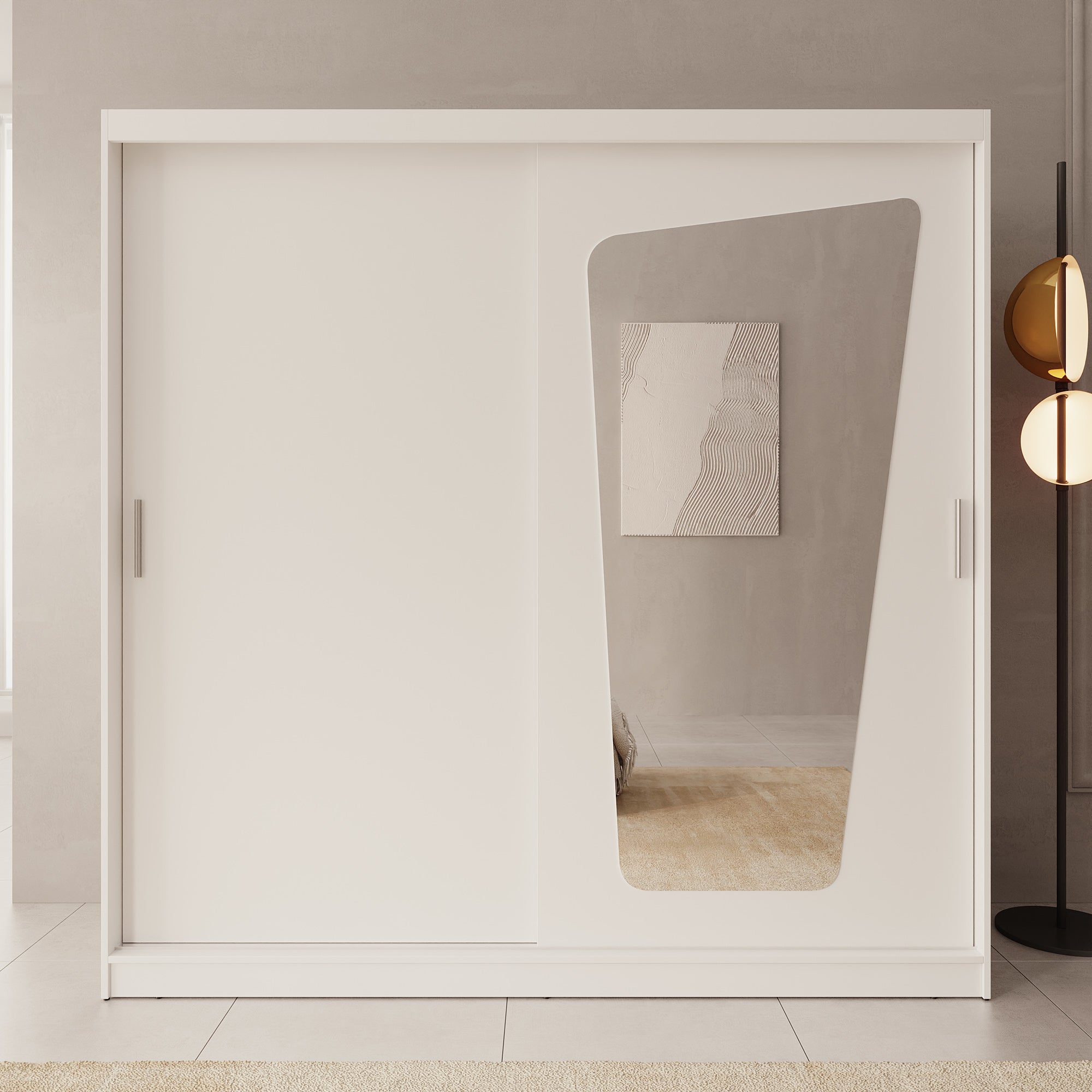 Moyo - Kledingkast met 2 schuifdeuren - Wit - 200x62x200 cm