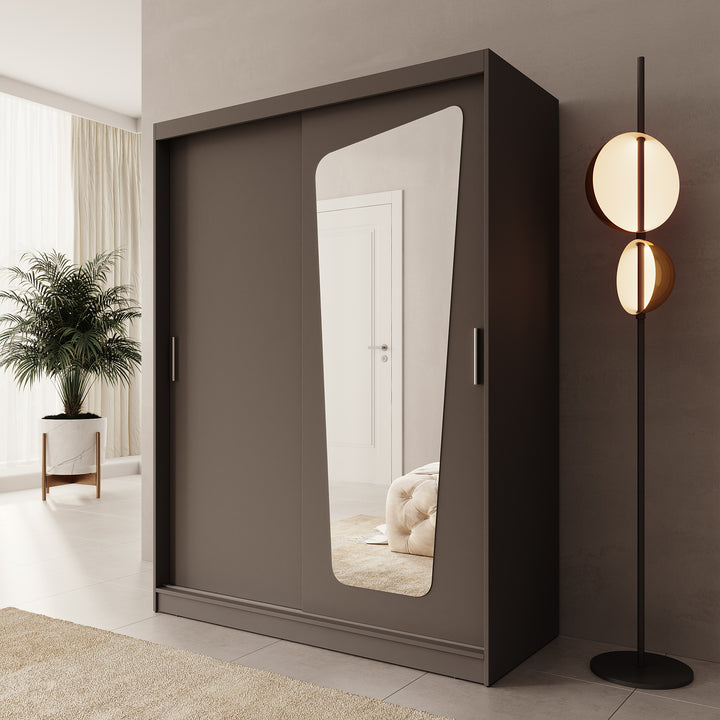 Moyo - Kledingkast met 2 schuifdeuren - Zwart - 150x62x200 cm