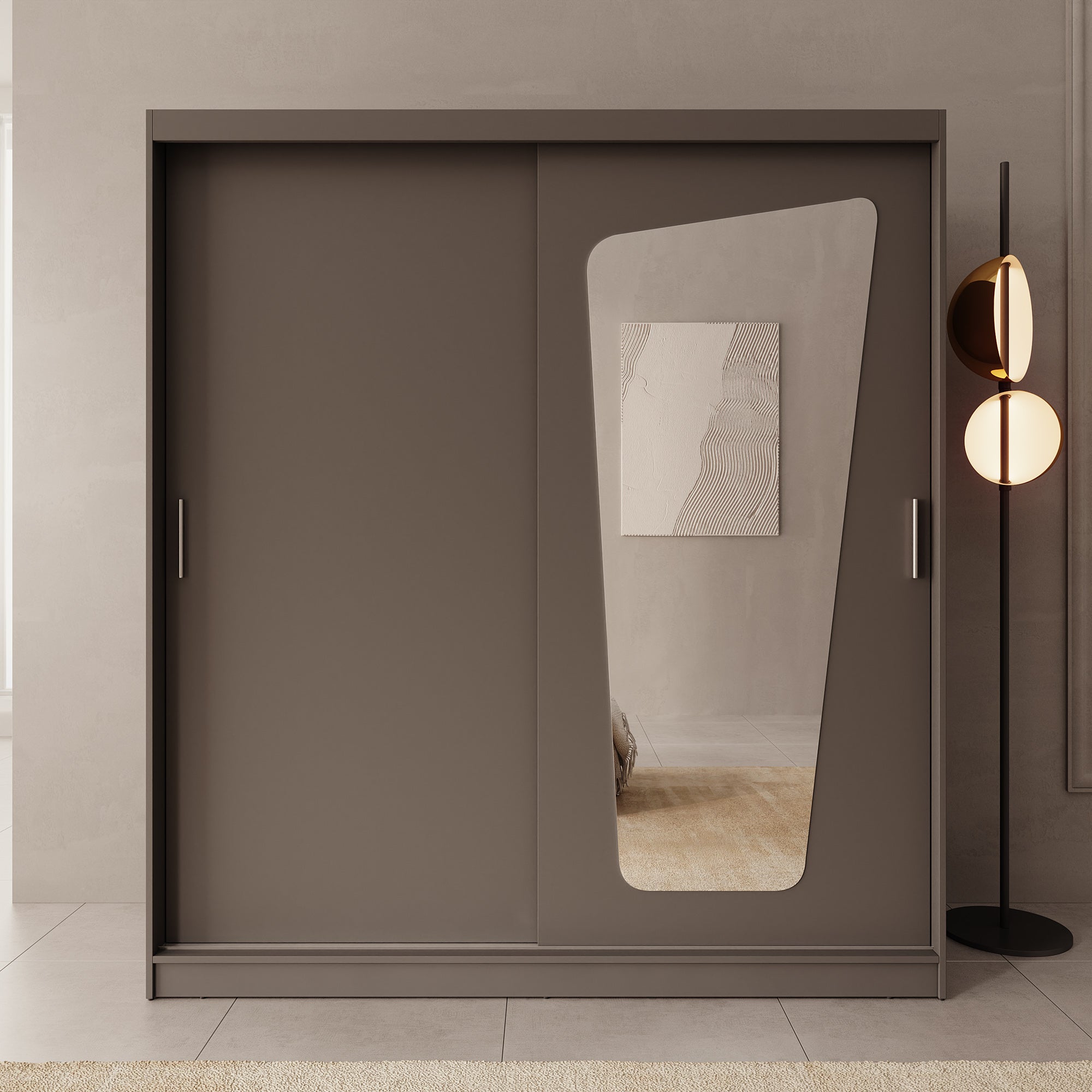 Moyo - Kledingkast met 2 schuifdeuren - Zwart - 180x62x200 cm