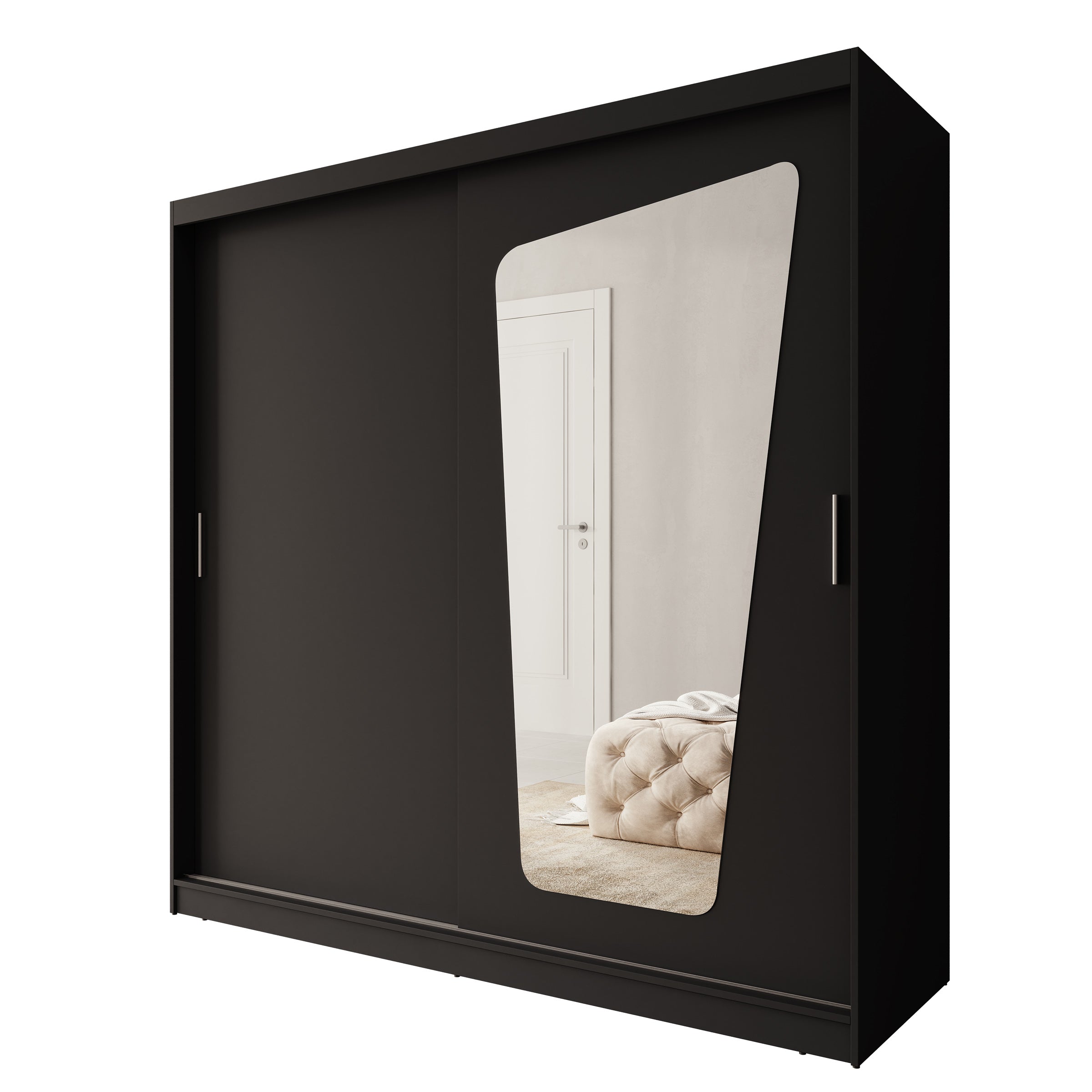 Moyo - Kledingkast met 2 schuifdeuren - Zwart - 200x62x200 cm