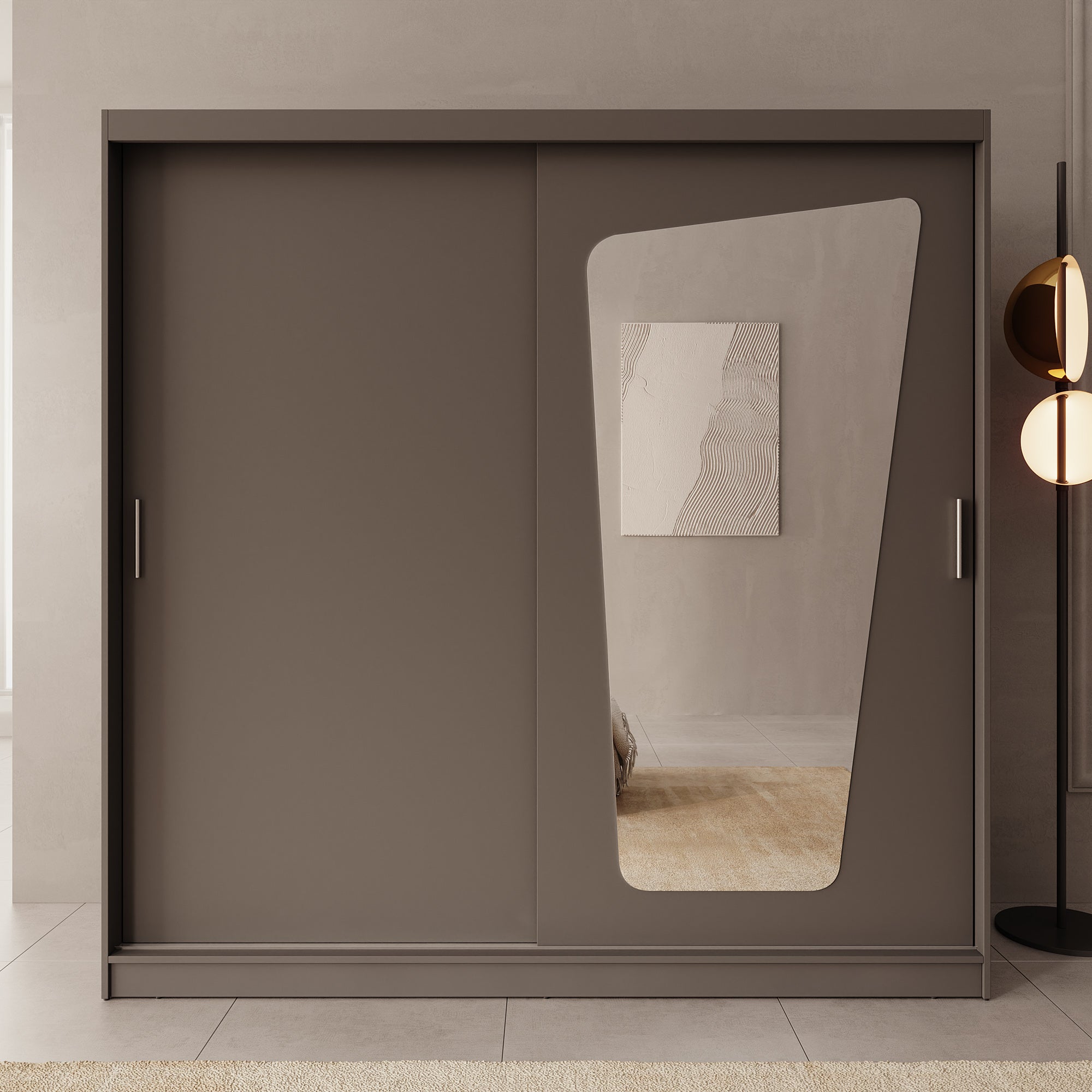 Moyo - Kledingkast met 2 schuifdeuren - Zwart - 200x62x200 cm