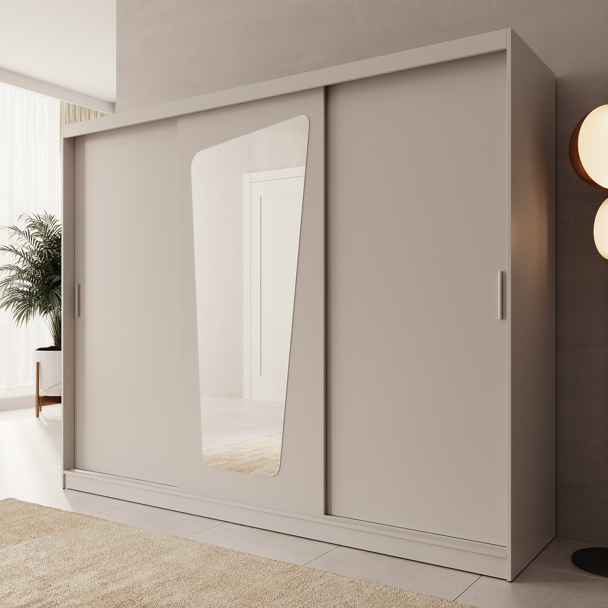Moyo - Kledingkast met 3 schuifdeuren - Beige - 250x62x200 cm