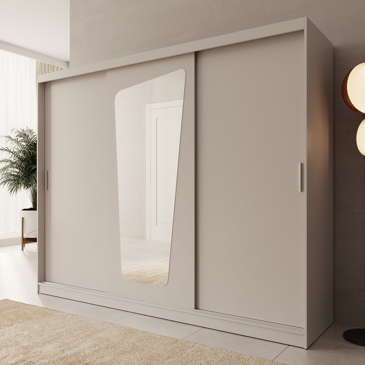 Moyo - Kledingkast met 3 schuifdeuren - Beige - 250x62x200 cm