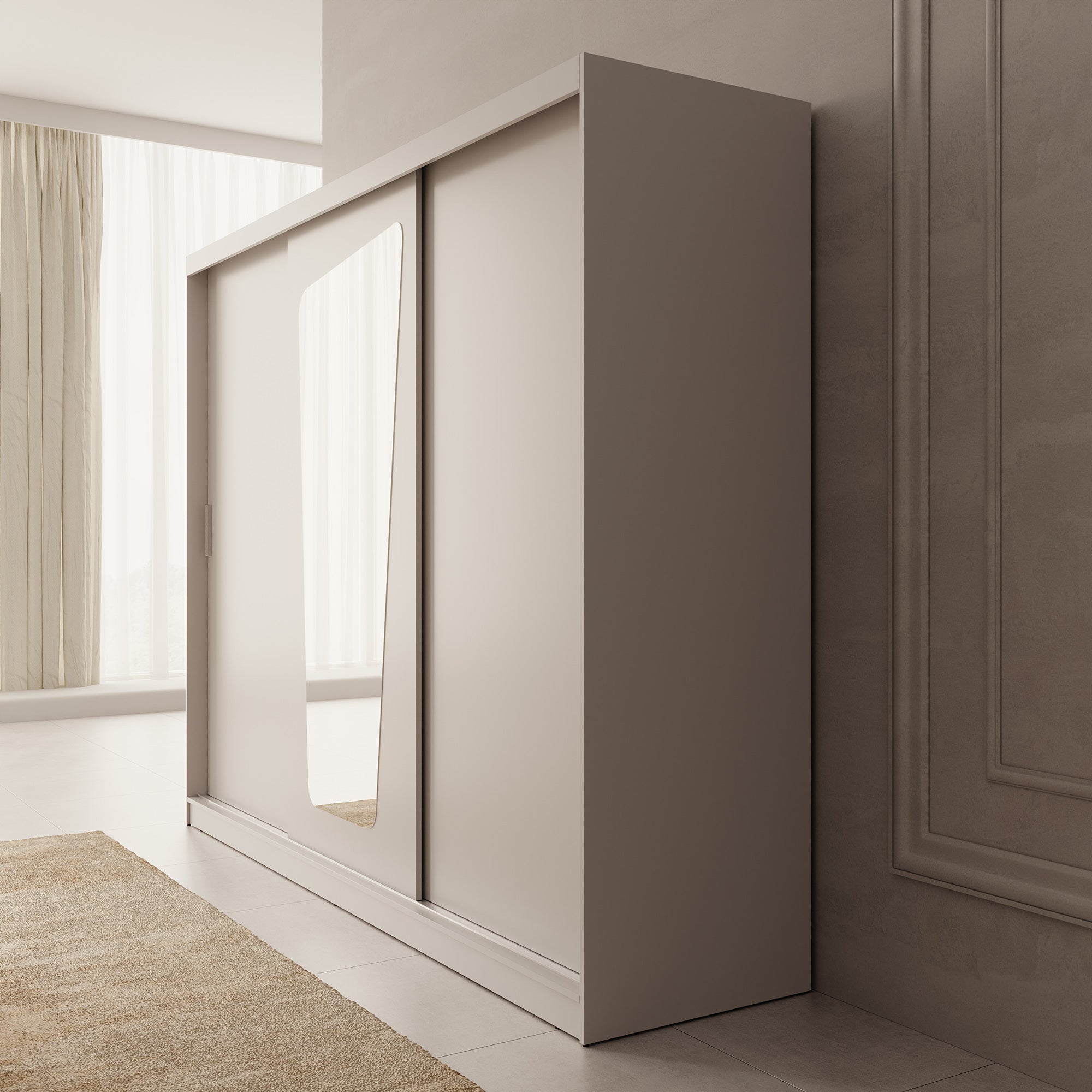 Moyo - Kledingkast met 3 schuifdeuren - Beige - 250x62x200 cm