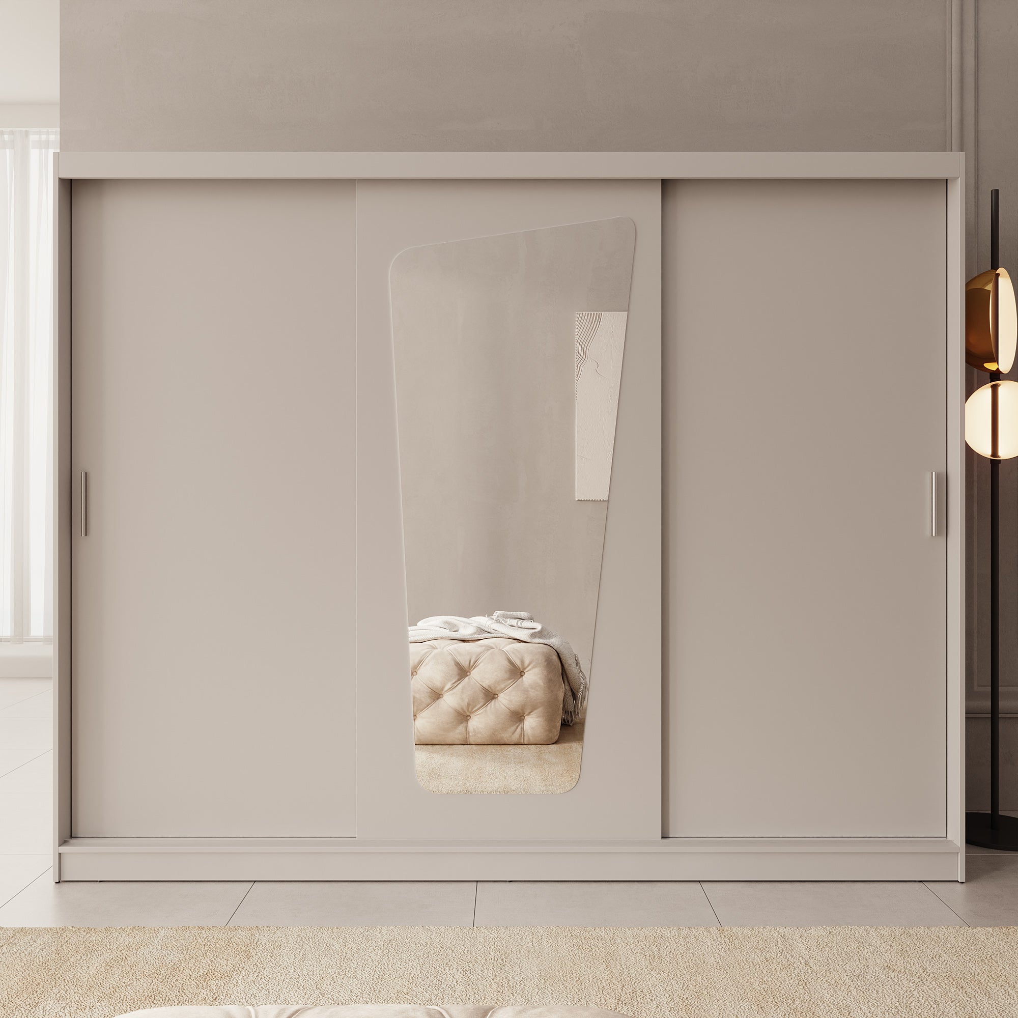 Moyo - Kledingkast met 3 schuifdeuren - Beige - 250x62x200 cm
