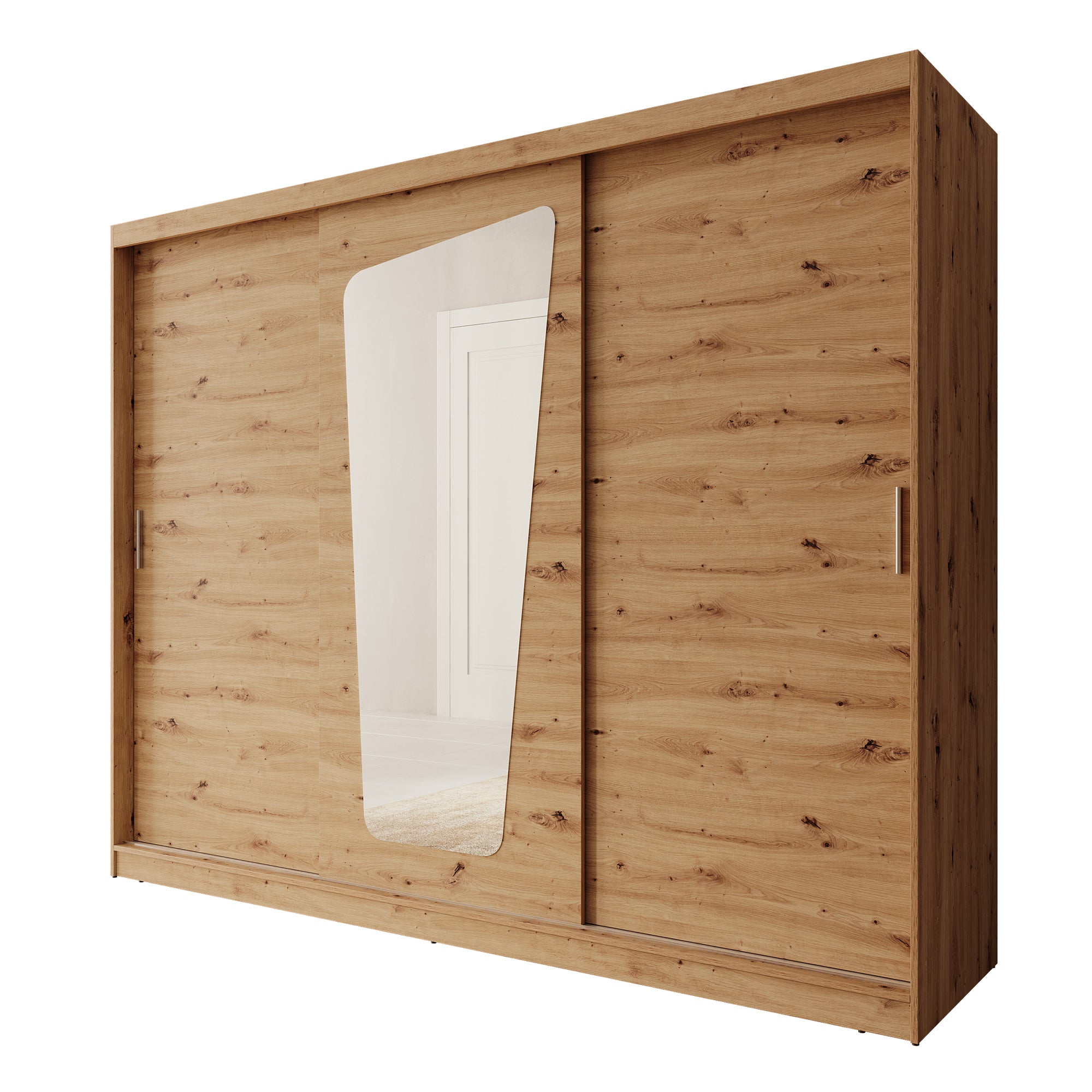 Moyo - Kledingkast met 3 schuifdeuren - Eikenpatroon - 250x62x200 cm