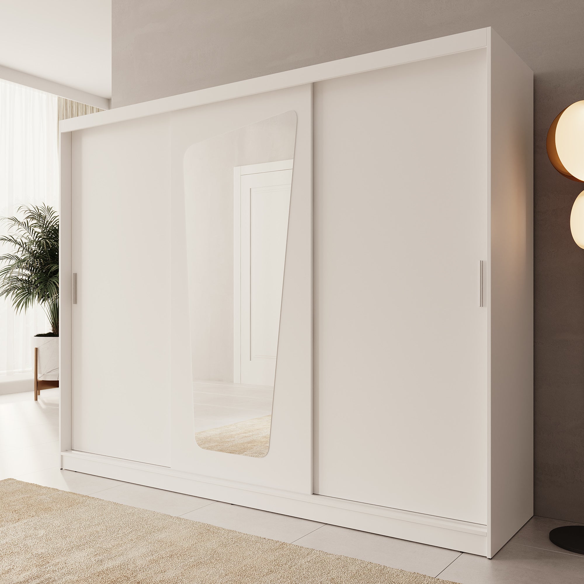 Moyo - Kledingkast met 3 schuifdeuren - Wit - 250x62x200 cm