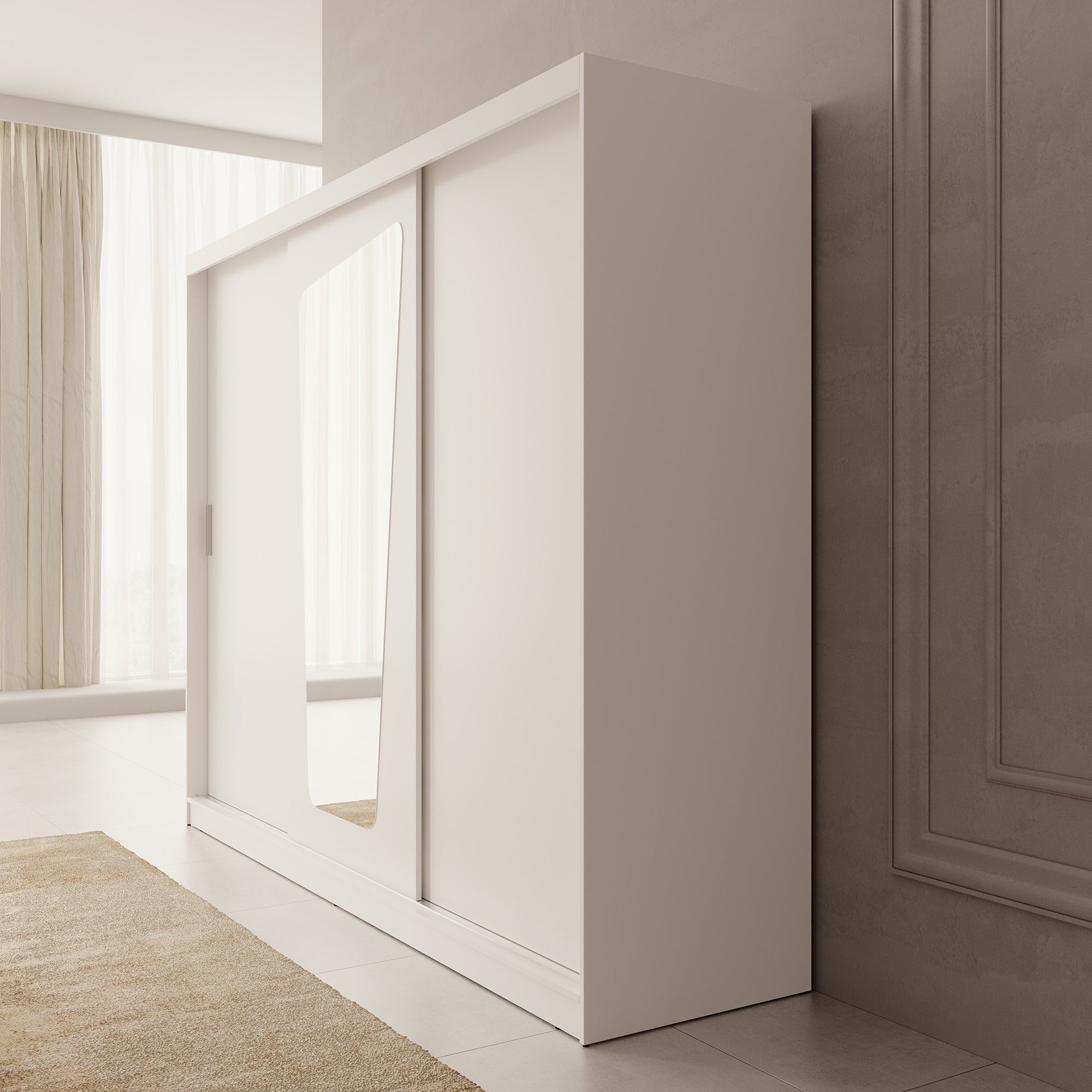 Moyo - Kledingkast met 3 schuifdeuren - Wit - 250x62x200 cm