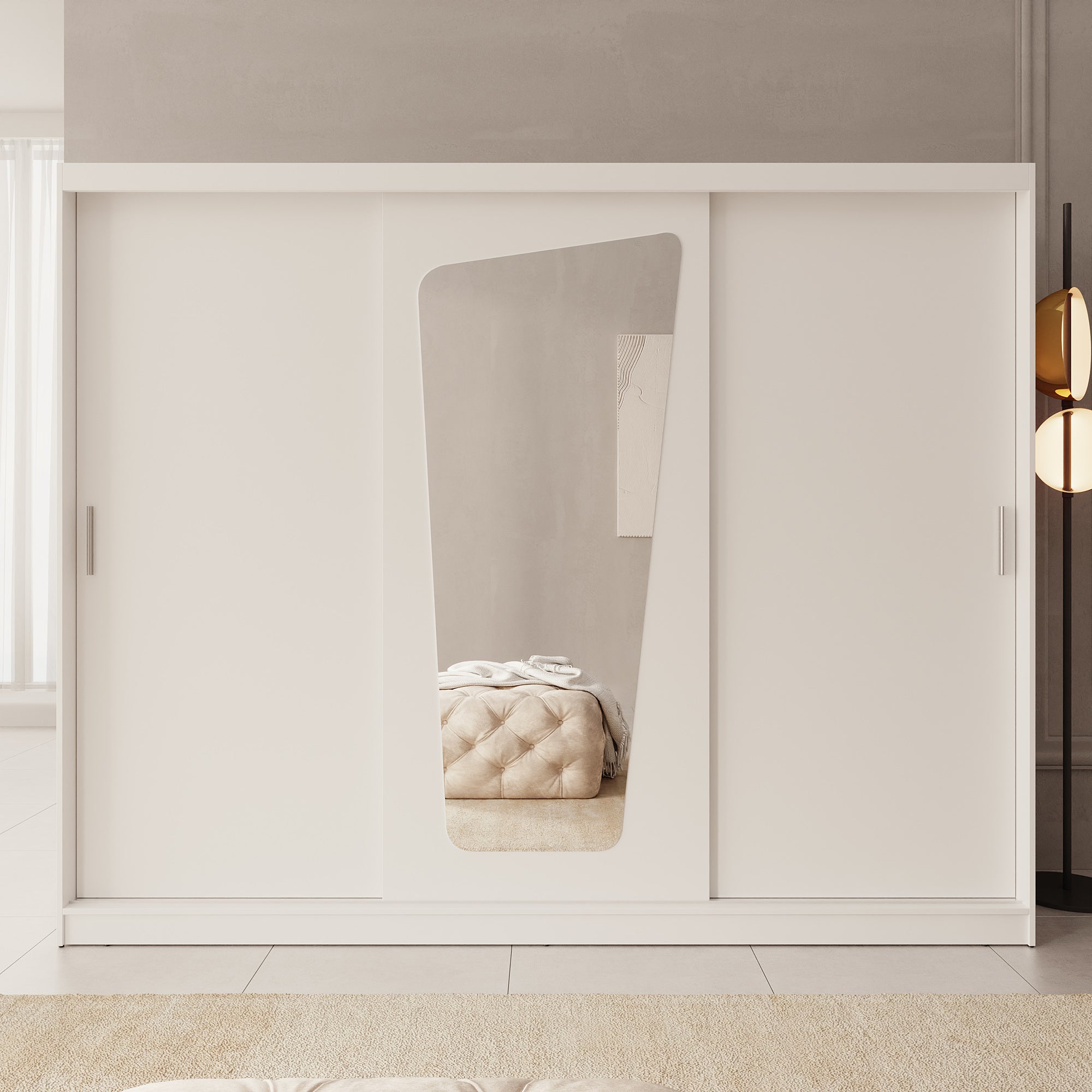 Moyo - Kledingkast met 3 schuifdeuren - Wit - 250x62x200 cm