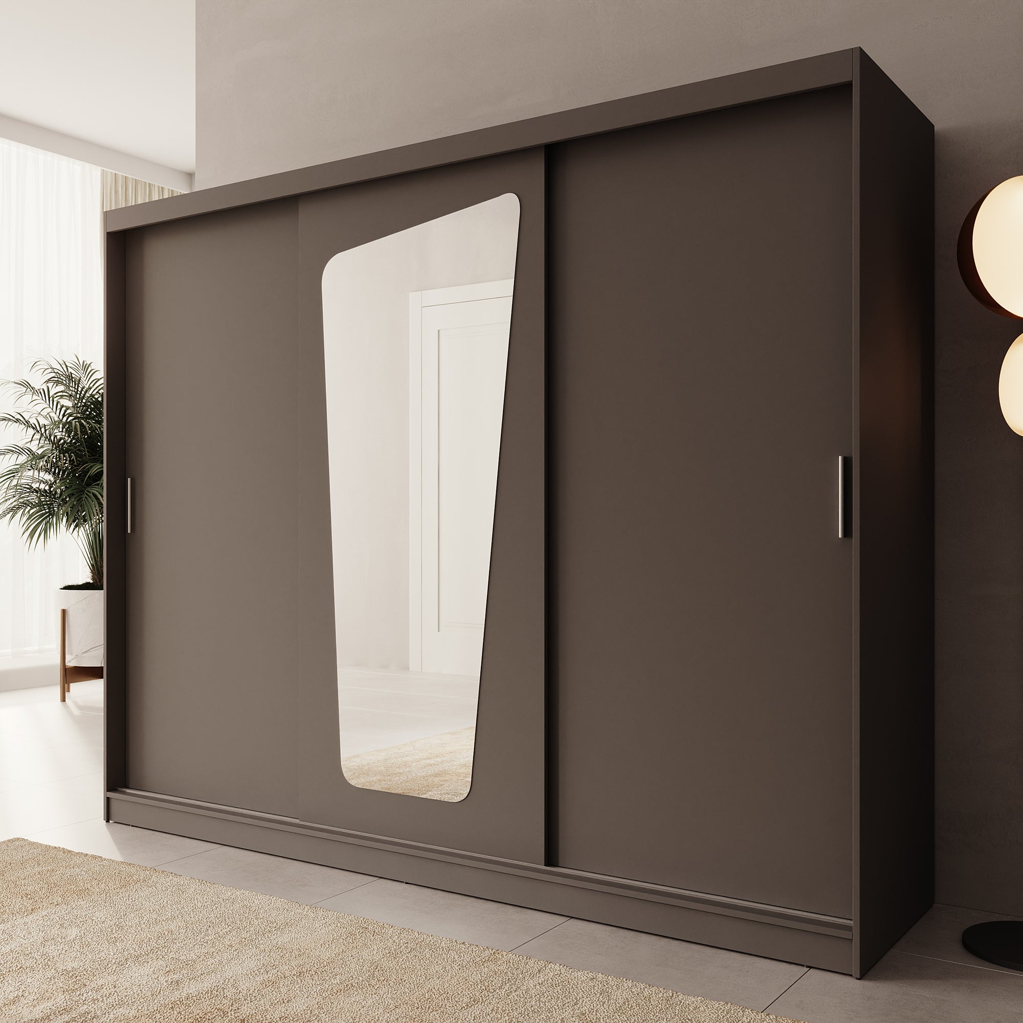Moyo - Kledingkast met 3 schuifdeuren - Zwart - 250x62x200 cm