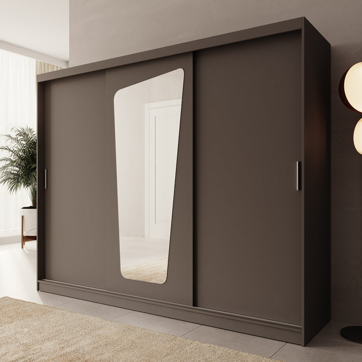Moyo - Kledingkast met 3 schuifdeuren - Zwart - 250x62x200 cm