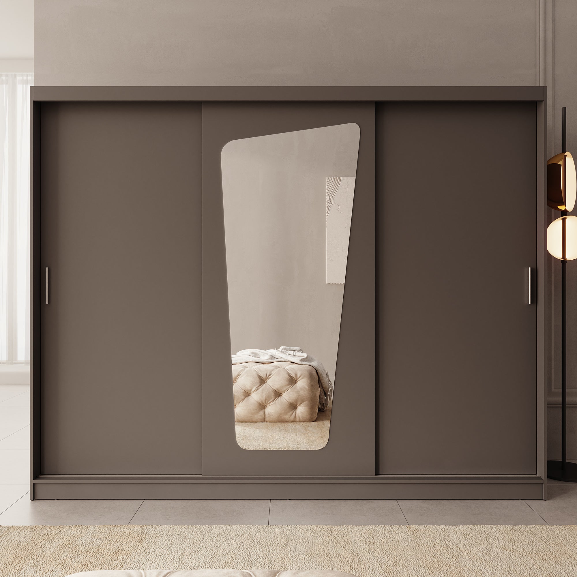 Moyo - Kledingkast met 3 schuifdeuren - Zwart - 250x62x200 cm