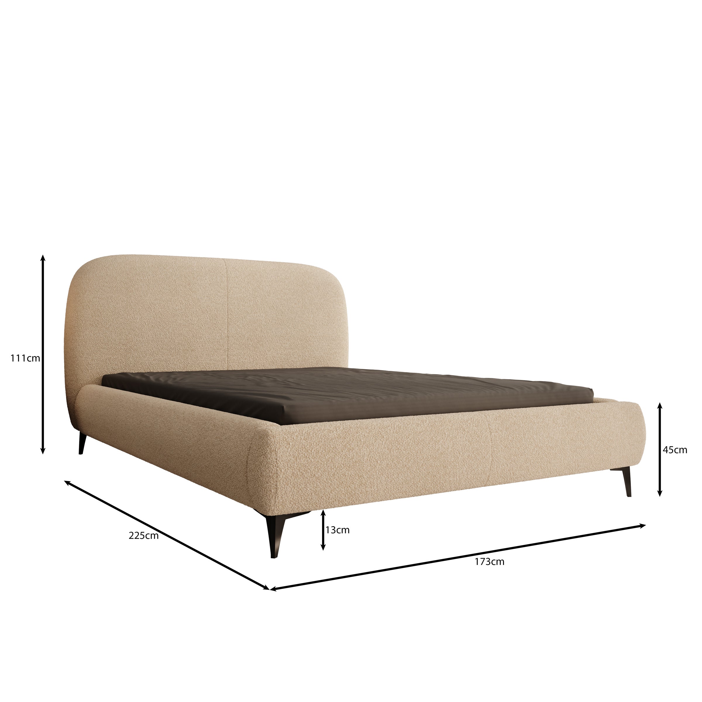 Muralla - Tweepersoonsbed - Beige teddystof - 140x200 cm