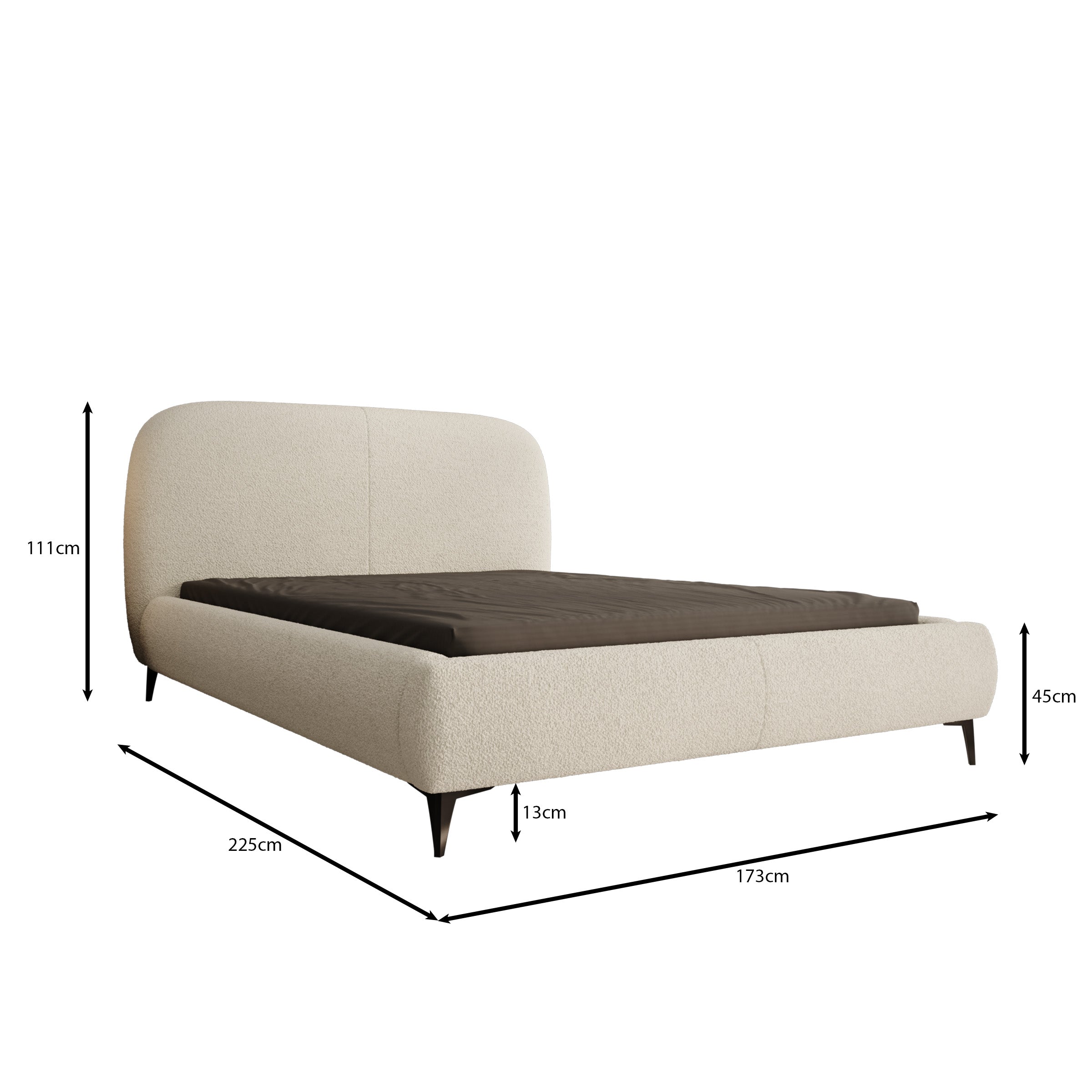 Muralla - Tweepersoonsbed - Beige teddystof - 140x200 cm