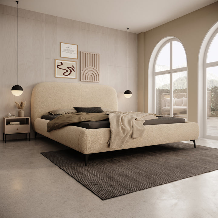 Muralla - Tweepersoonsbed - Beige teddystof - 160x200 cm