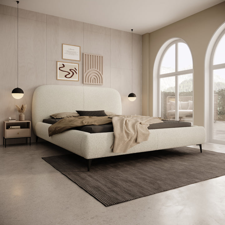 Muralla - Tweepersoonsbed - Beige teddystof - 160x200 cm