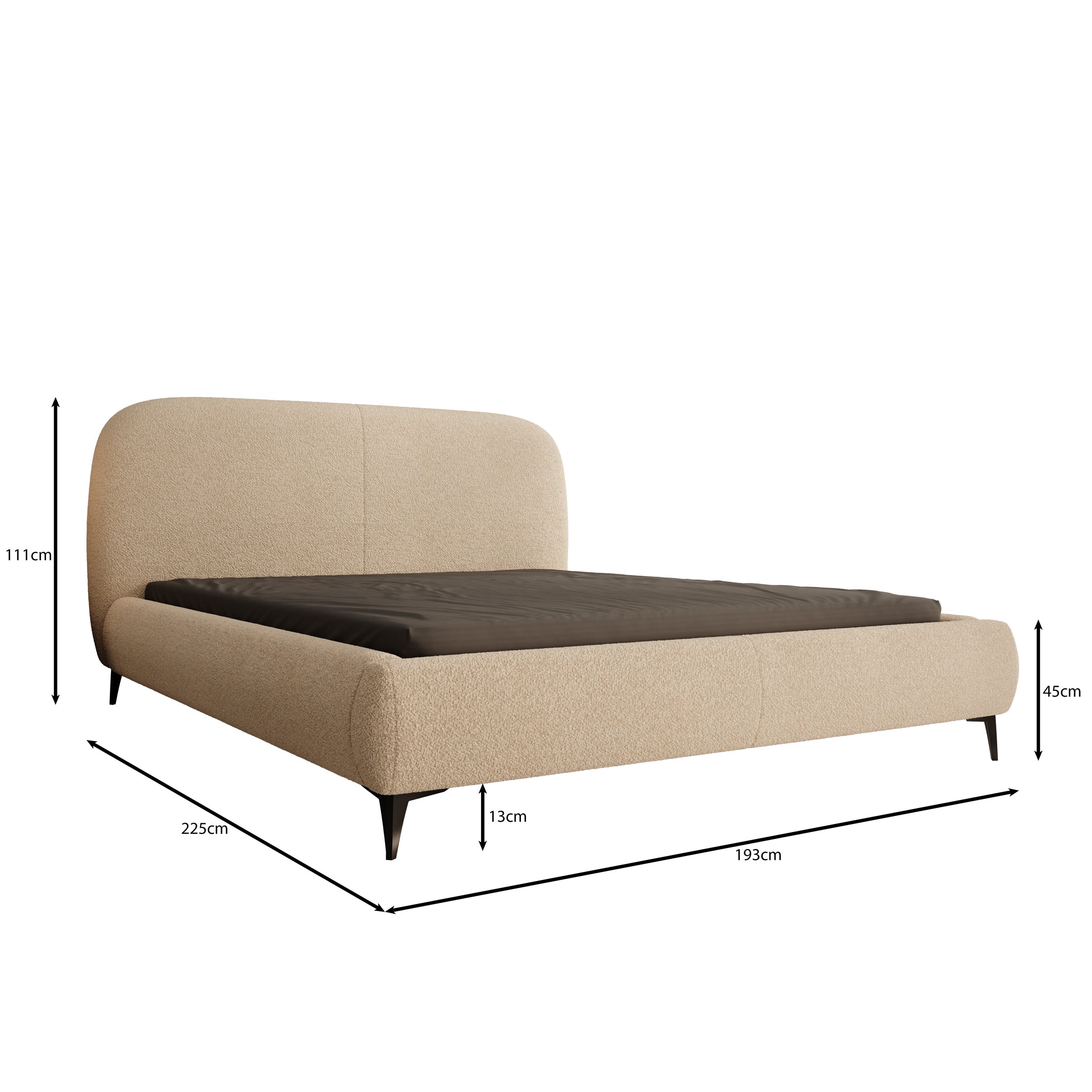 Muralla - Tweepersoonsbed - Beige teddystof - 160x200 cm