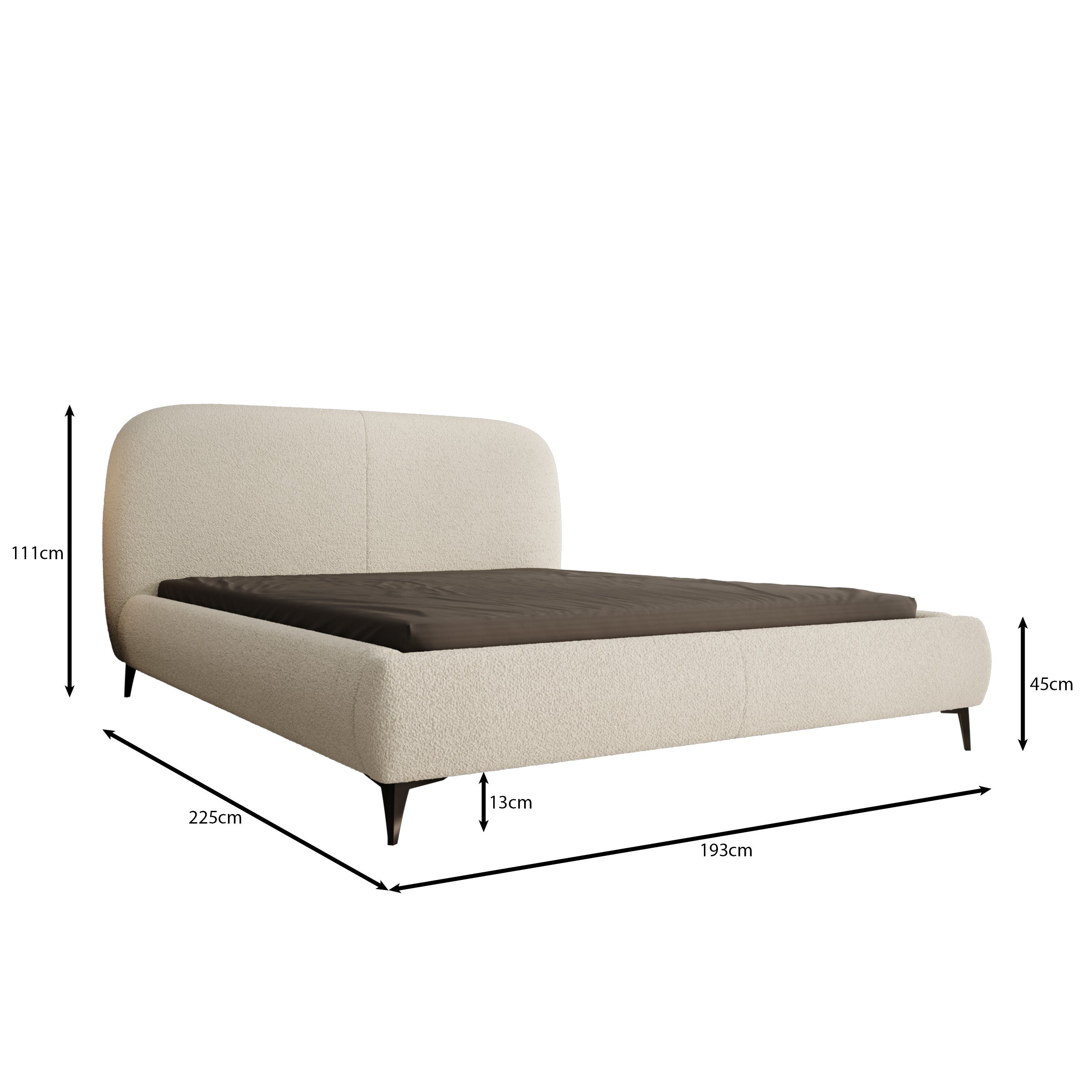 Muralla - Tweepersoonsbed - Beige teddystof - 160x200 cm