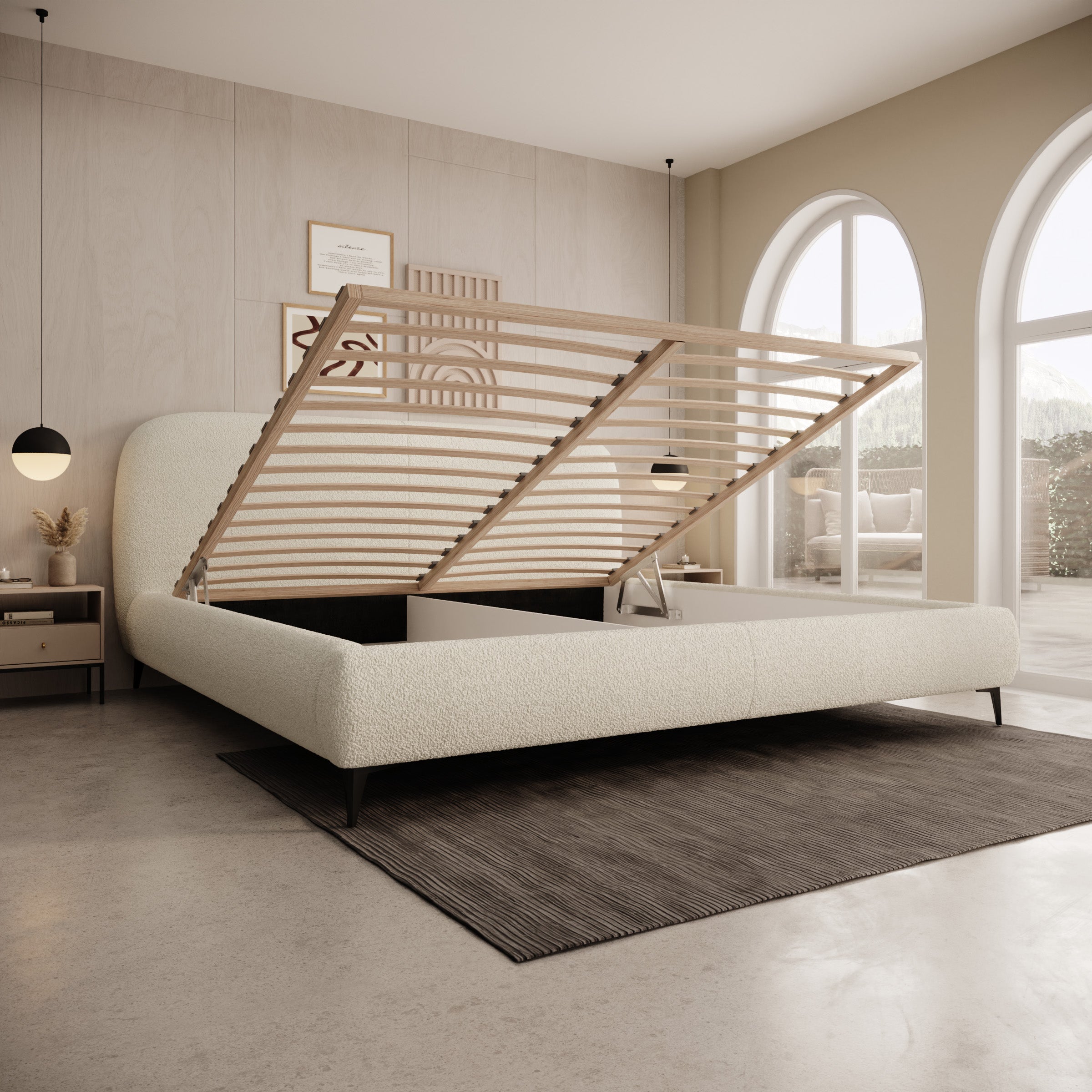 Muralla - Tweepersoonsbed - Beige teddystof - 200x200 cm