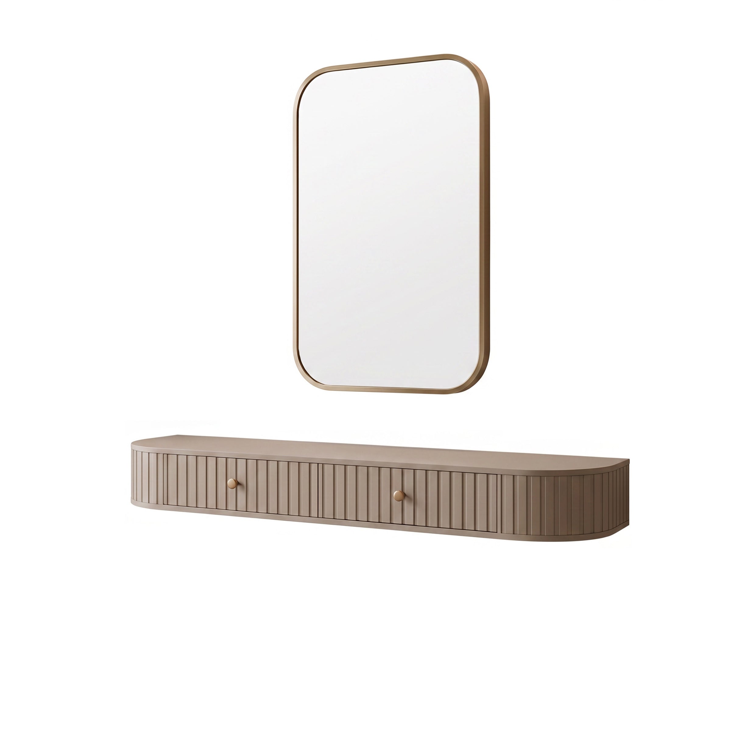 Muro - Kaptafel met spiegel - Beige - 123x36x18 cm