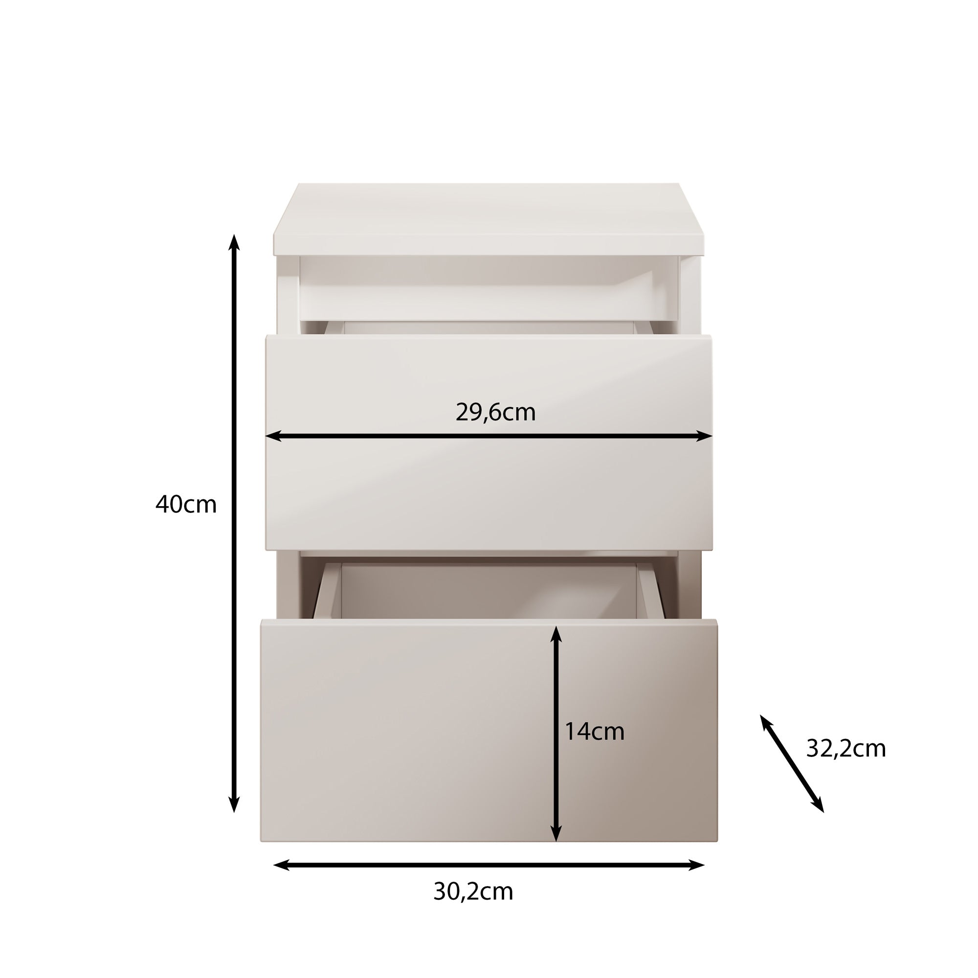 Nachtkastje Masuka - Antraciet - 30x32x40 cm