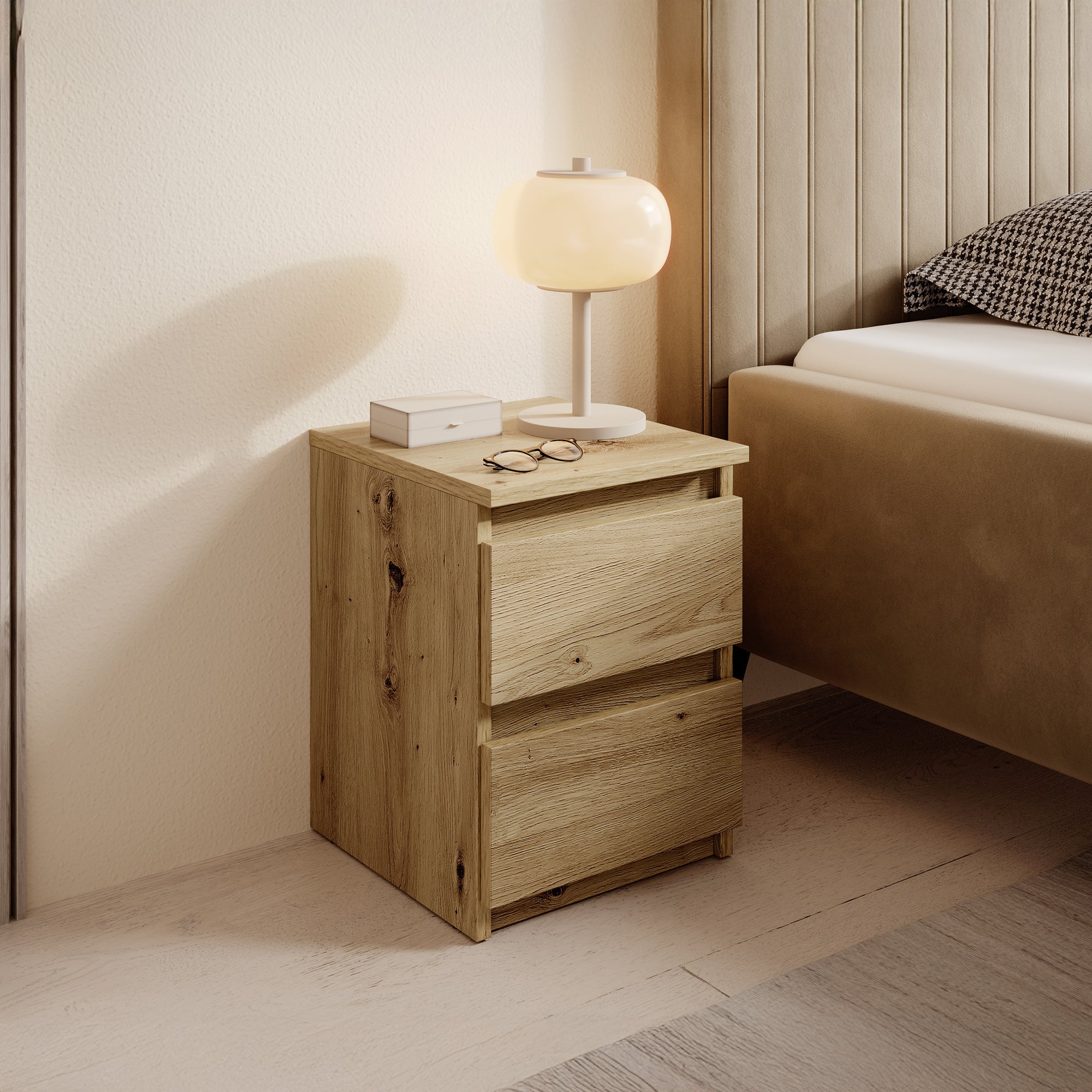 Nachtkastje Masuka - Eiken - 30x32x40 cm