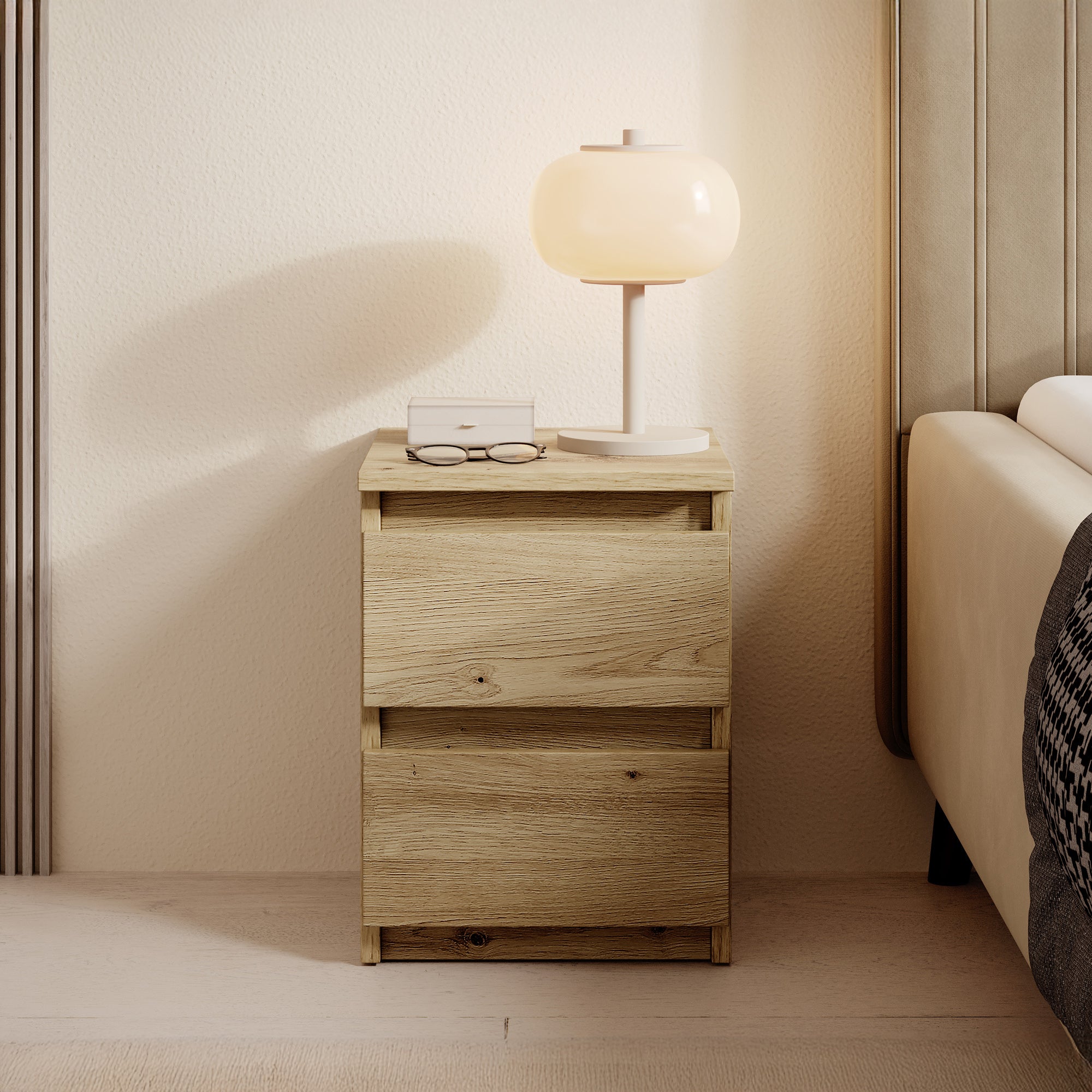 Nachtkastje Masuka - Eiken - 30x32x40 cm