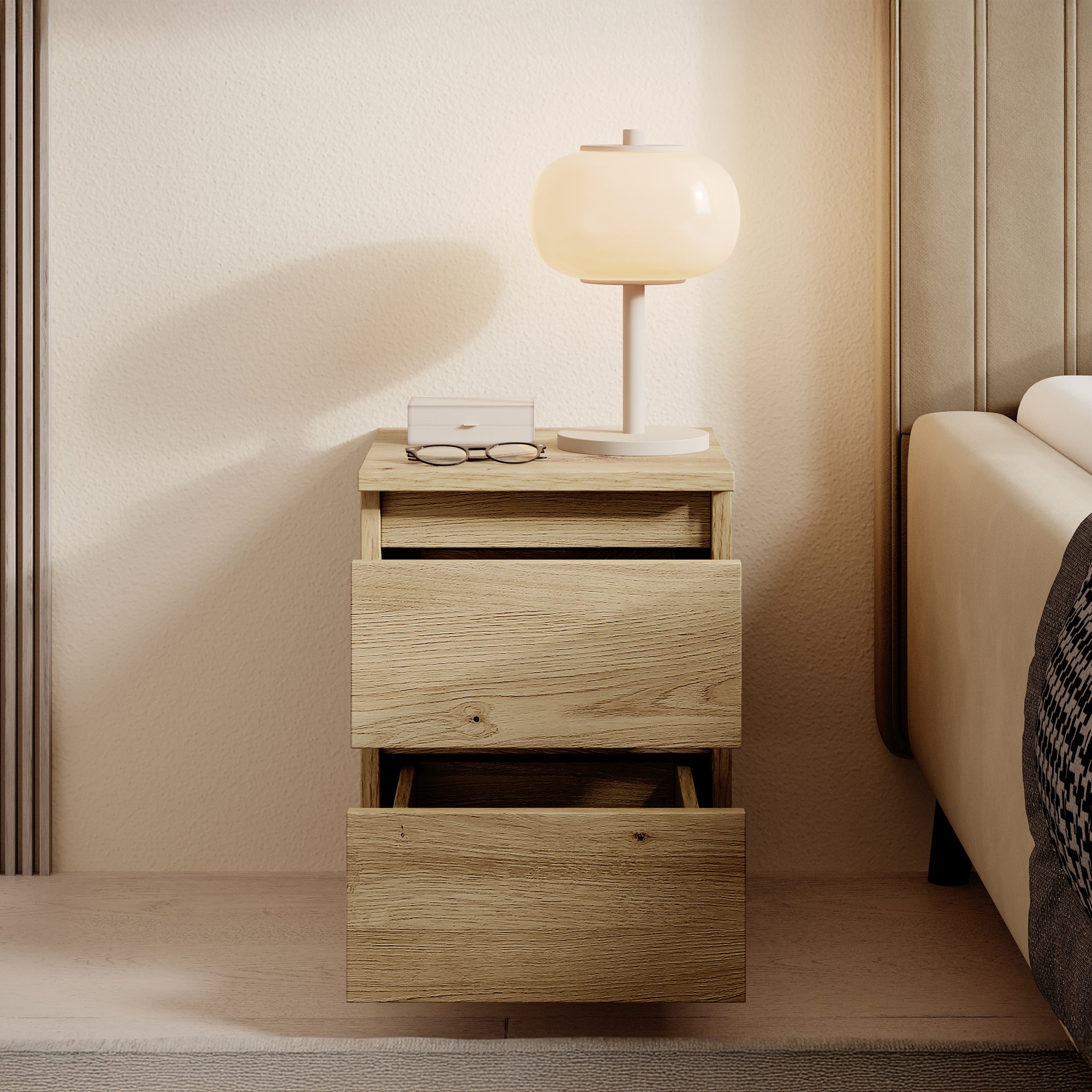 Nachtkastje Masuka - Eiken - 30x32x40 cm