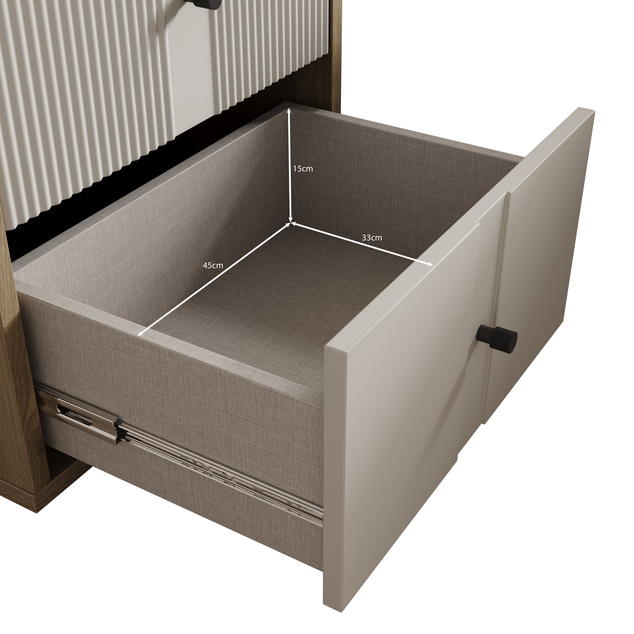 Riggs - Nachtkastje met 2 lades - Beige