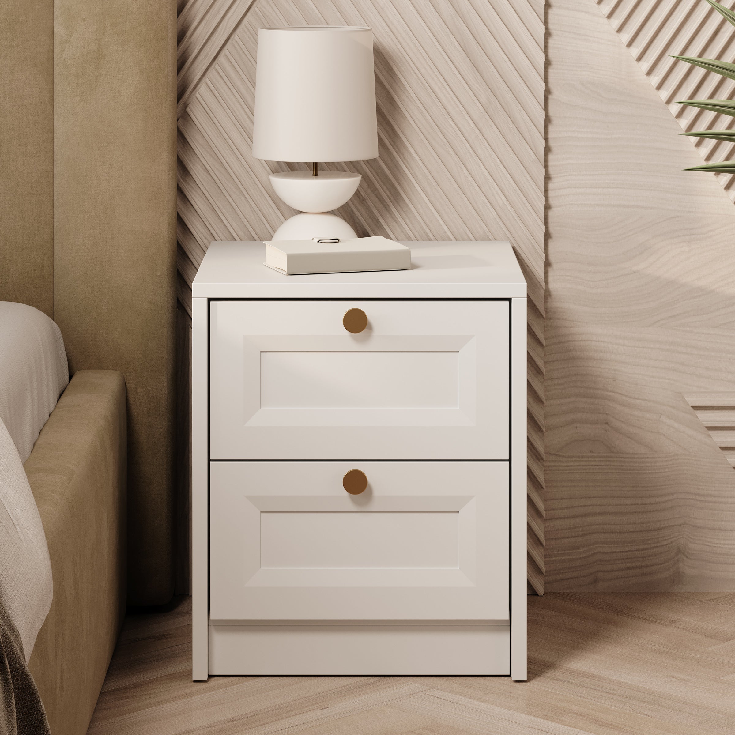 Rumble - Nachtkastje - Wit - 40x40x48 cm