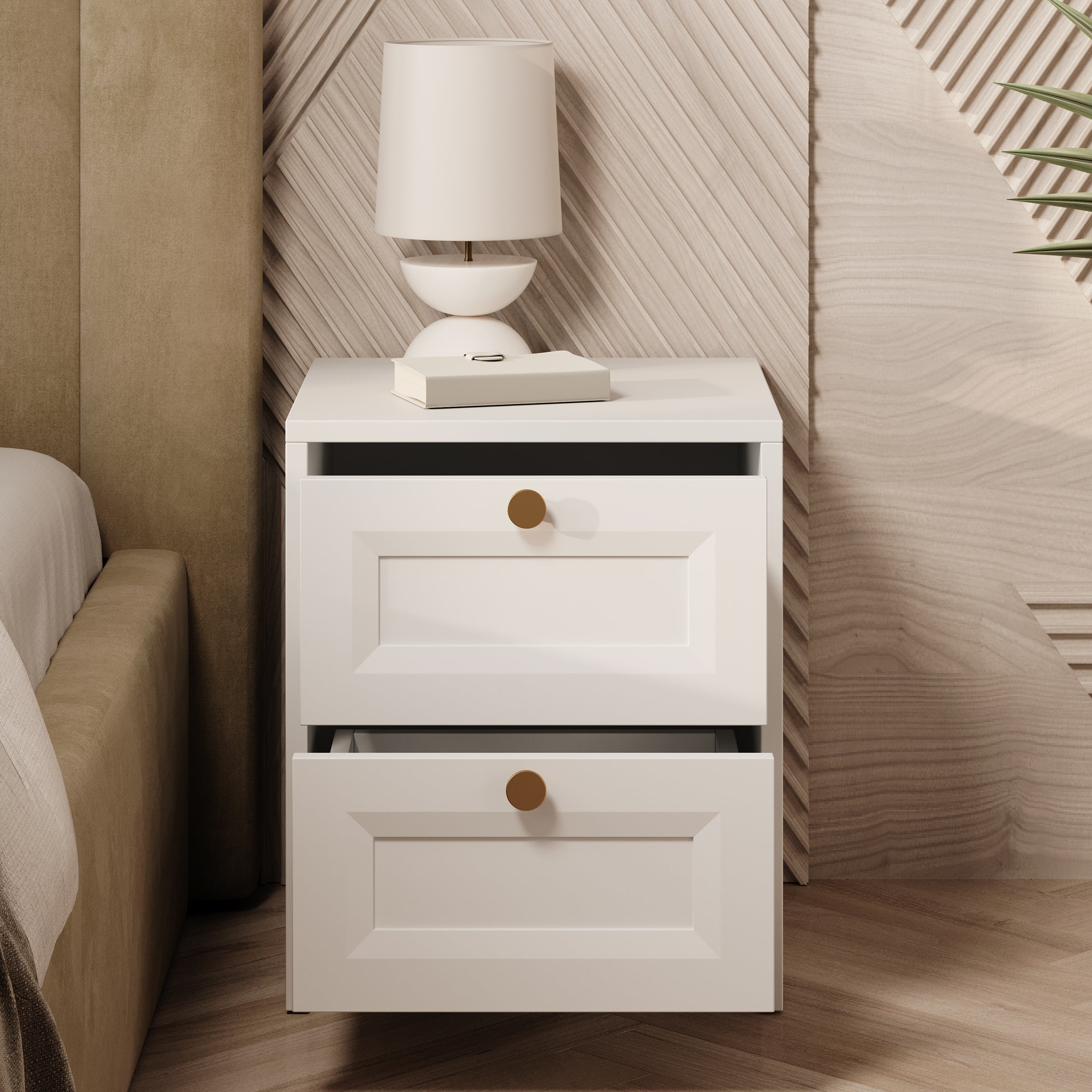 Rumble - Nachtkastje - Wit - 40x40x48 cm